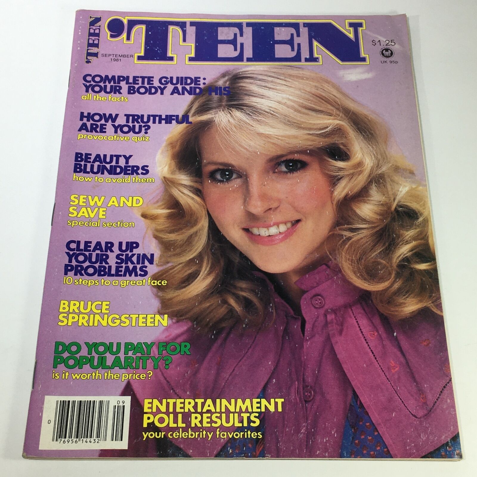 VTG Teen Magazine: September 1981 - Bruce Springsteen / Sew And Save / No Label