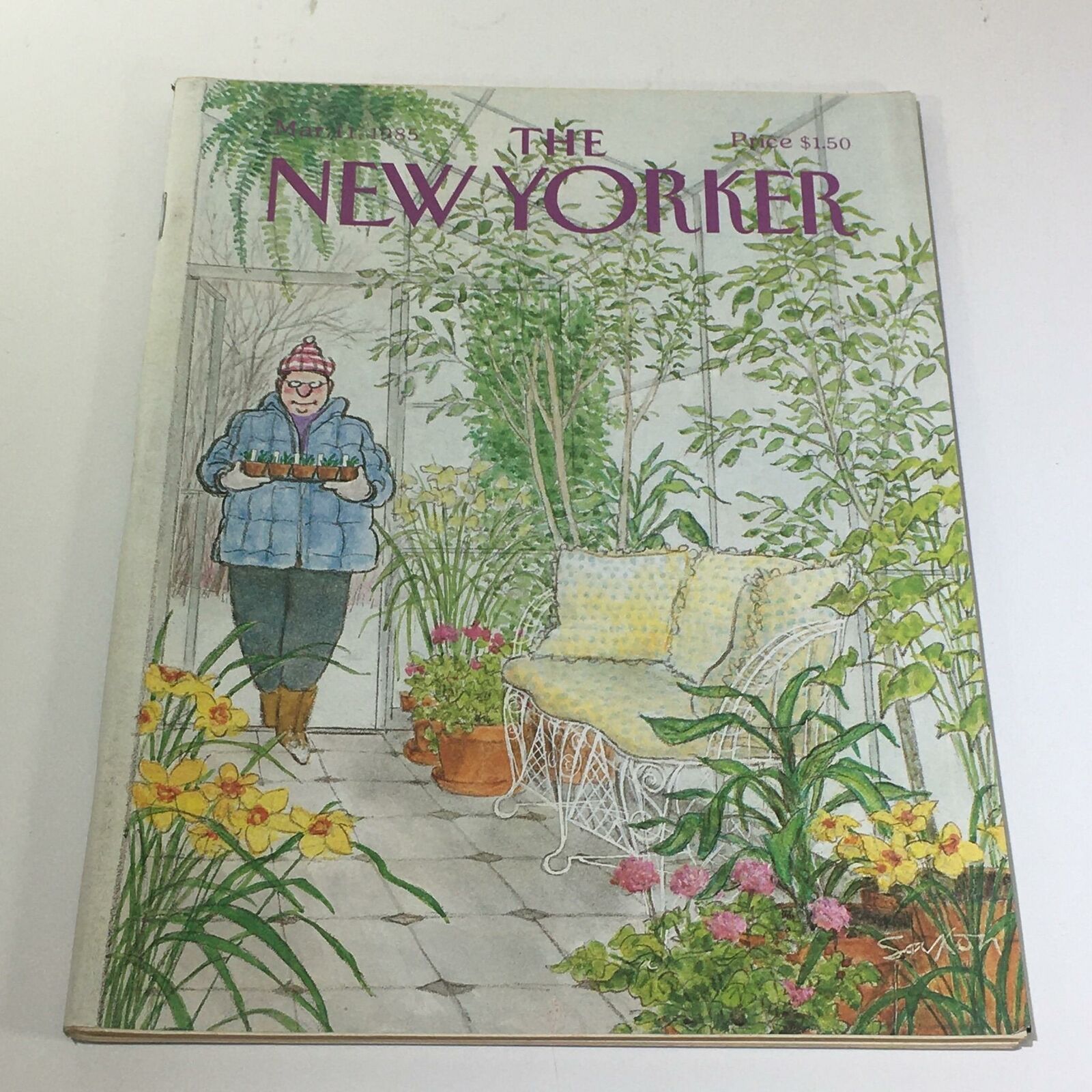 The New Yorker Magazine March 11 1985 Full Theme Cover by Charles Saxon No Label