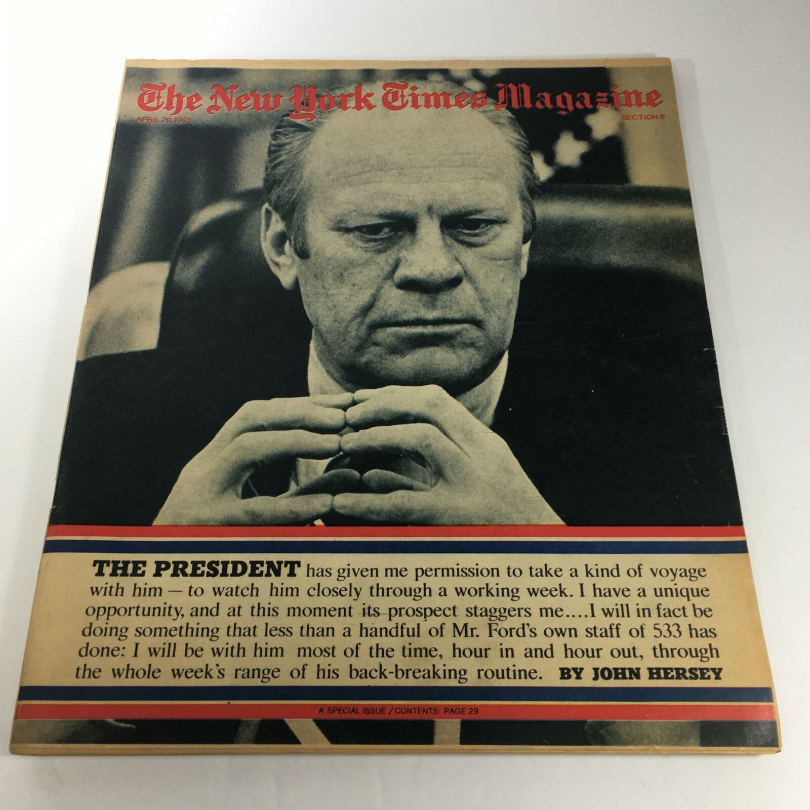 VTG The New York Times Magazine: April 20 1975 - President Gerald Ford by John H