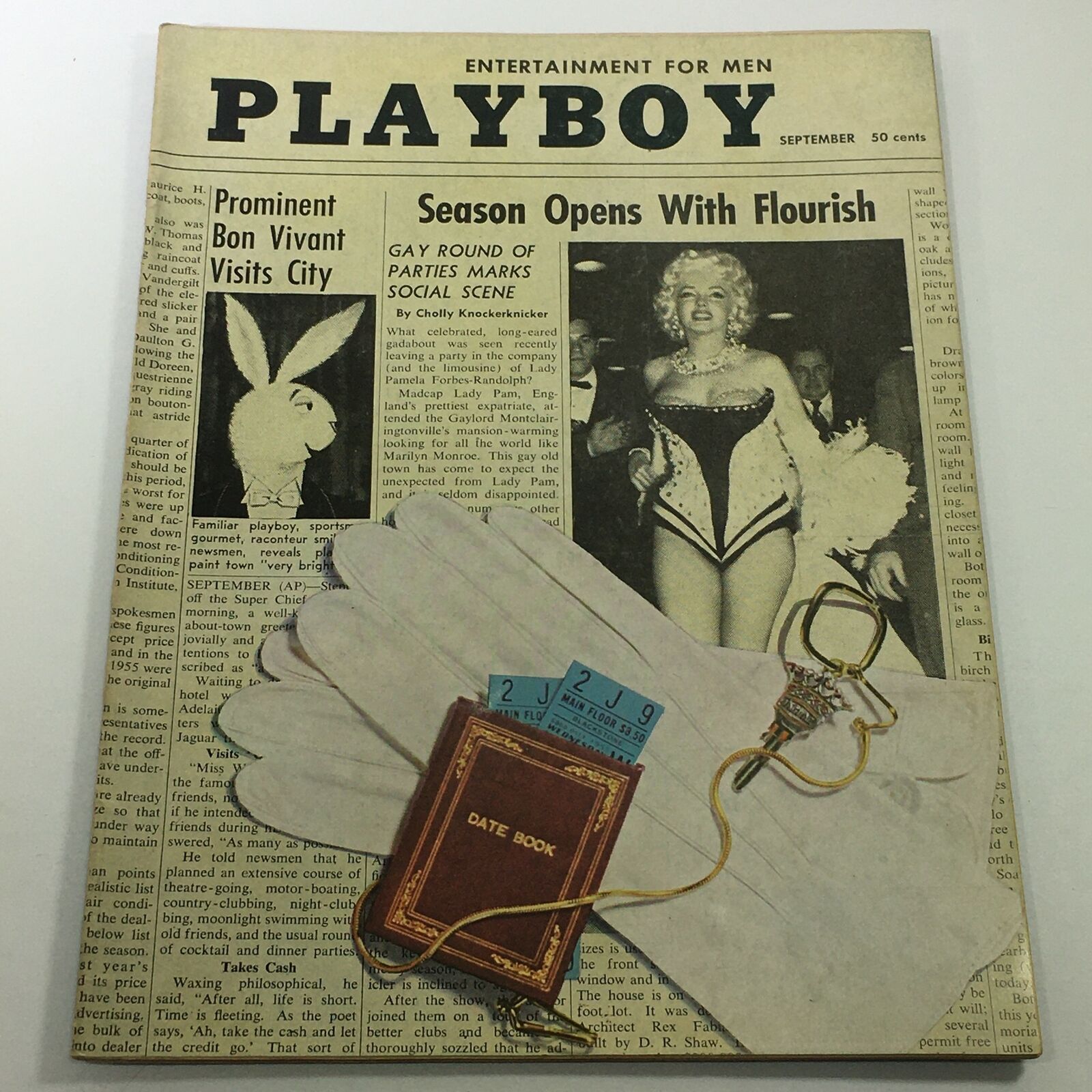 VTG Playboy Magazine: September 1955 - Marilyn Monroe Cover No Label/Newsstand