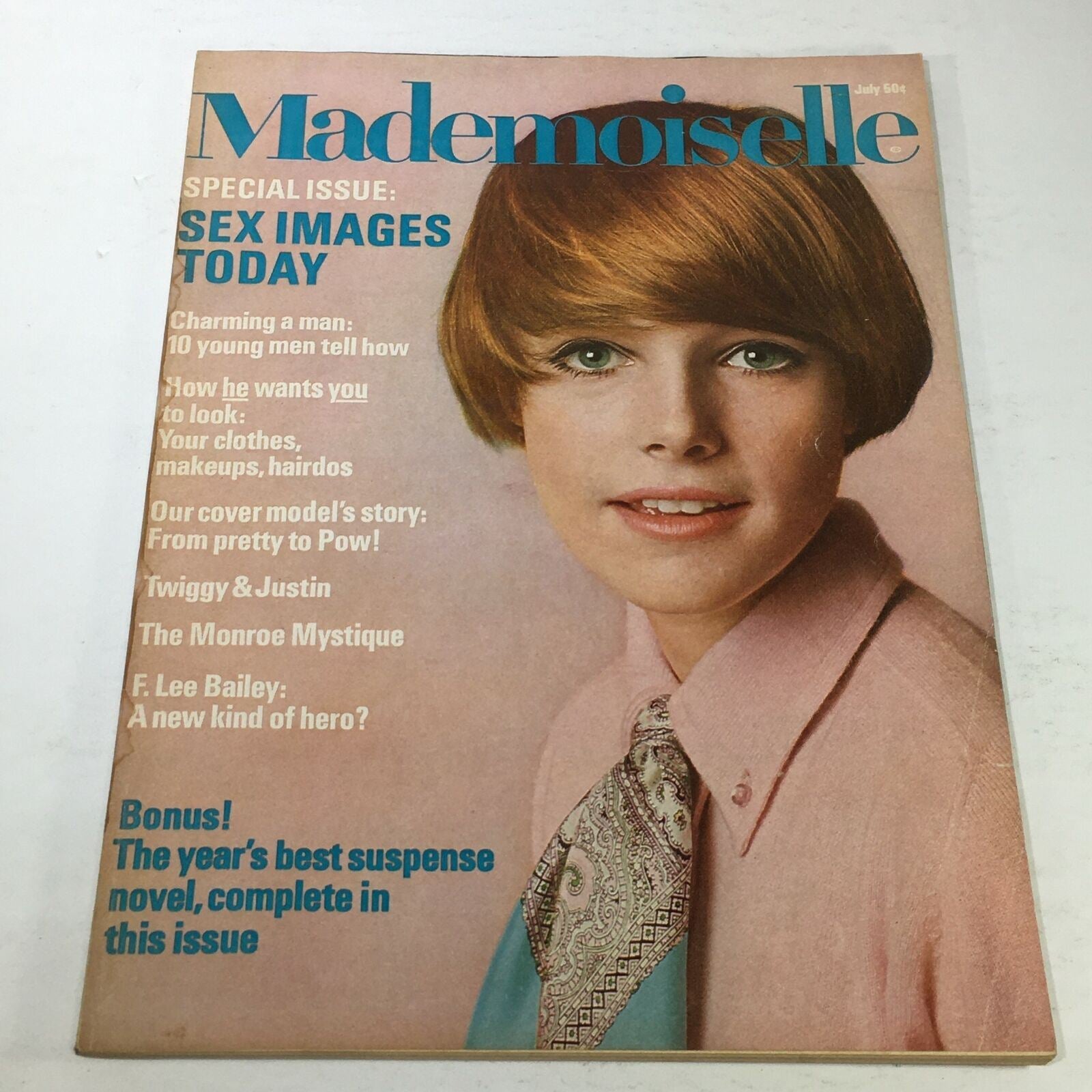 VTG Mademoiselle Magazine: July 1967 - The Monroe Mystique / No Label/Newsstand