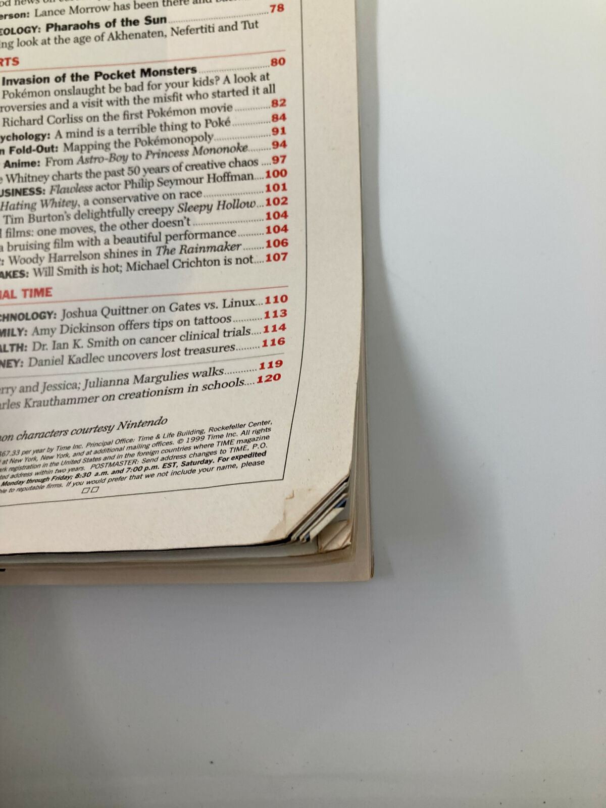 Time Magazine November 22 1999 Vol. 154 No. 21 Pokemon, Is It Bad For Them?