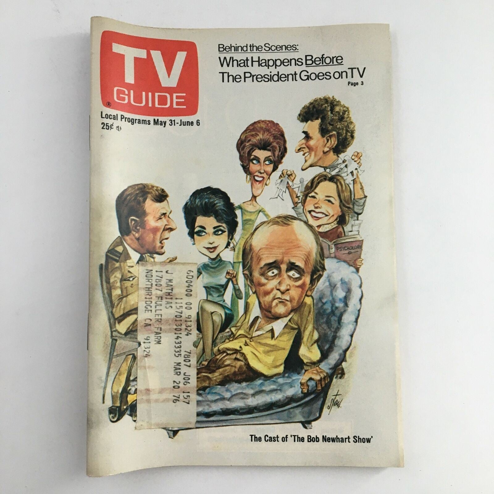 TV Guide Magazine May 31 1975 The Cast of The Bob Newhart Show L.A. Edition