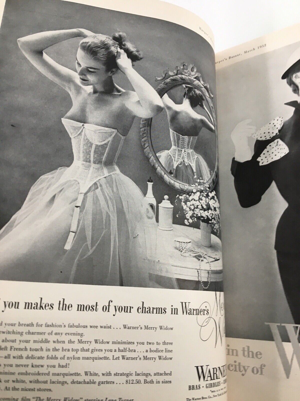 Harper's Bazaar March 1952 Fashion American Collections Paris Openings No Label