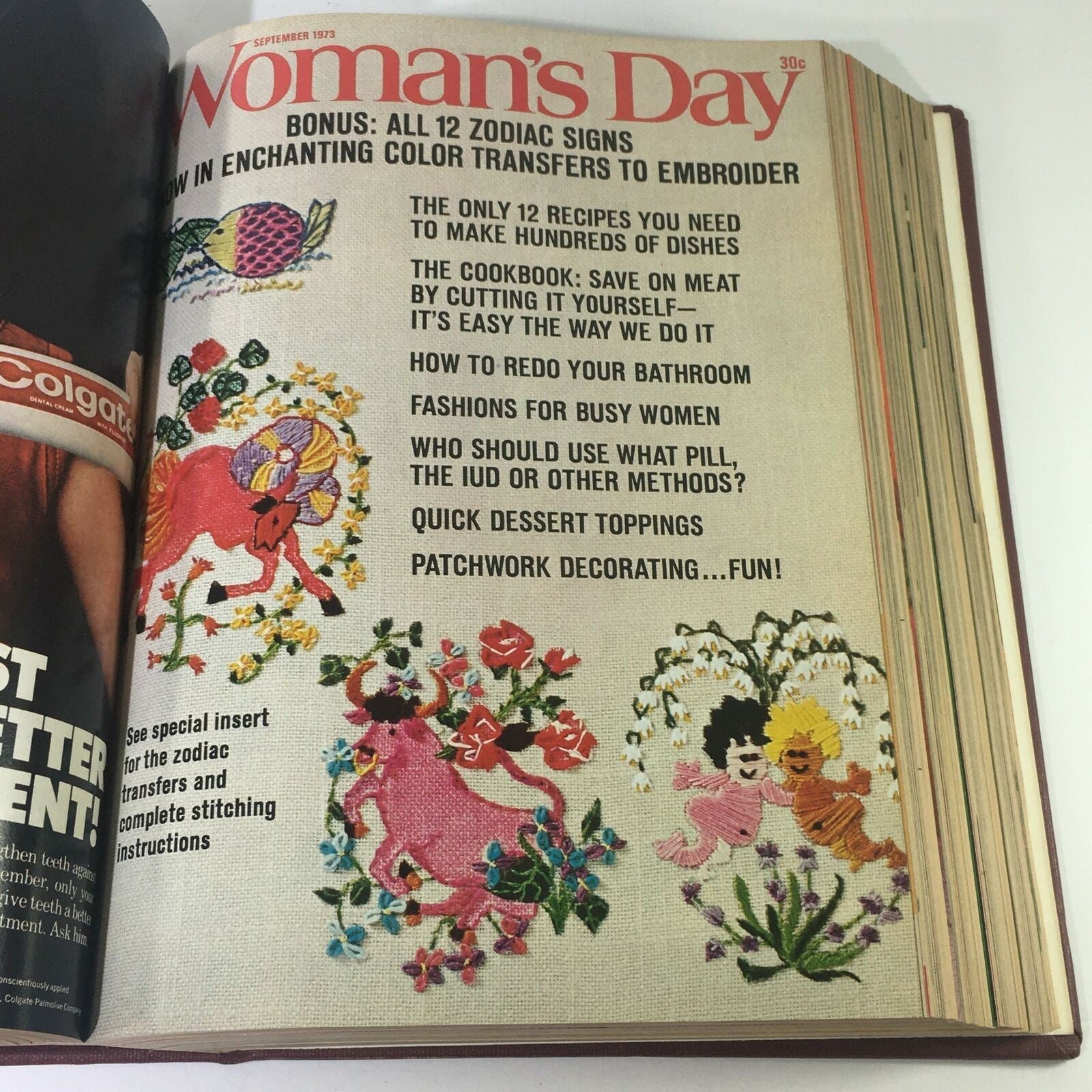 1973 Woman's Day Magazine Complete Year Round In One Bound Book Compilation