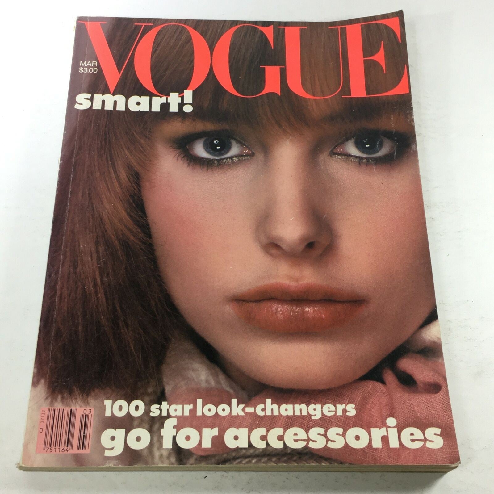 VTG Vogue Magazine: March 1983 - Lauren Helm Front Cover No Label/Newsstand