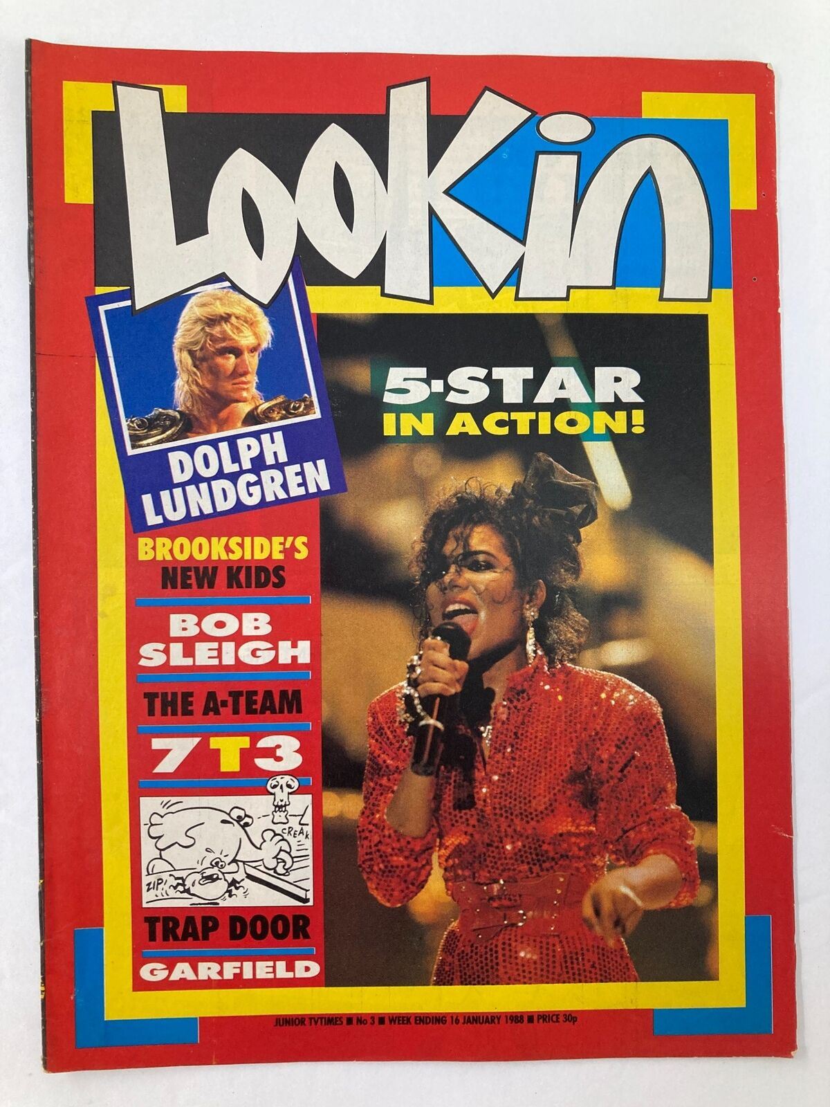 VTG Lookin Magazine 1988 No. 3 Dolph Lundgren and Bob Sleigh No Label