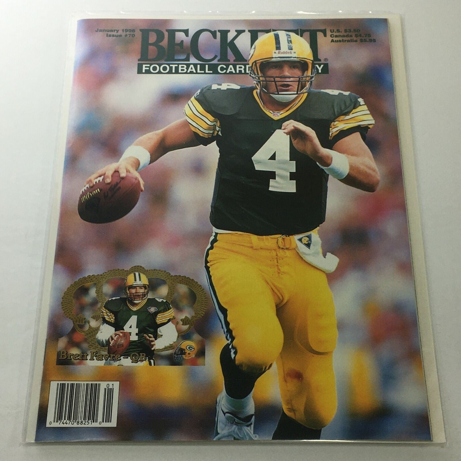 Beckett Football Card Monthly: January 1996 Issue #70 - Quarterback Brett Favre