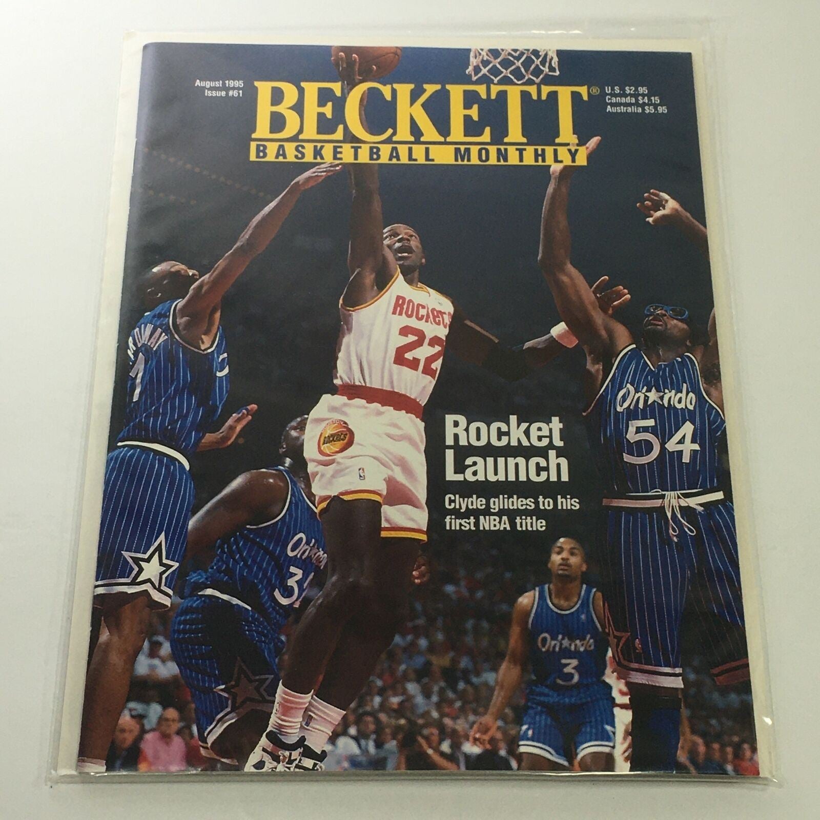 Beckett Basketball Monthly: August 1995 Issue #61 - Rocket Launch NBA Title