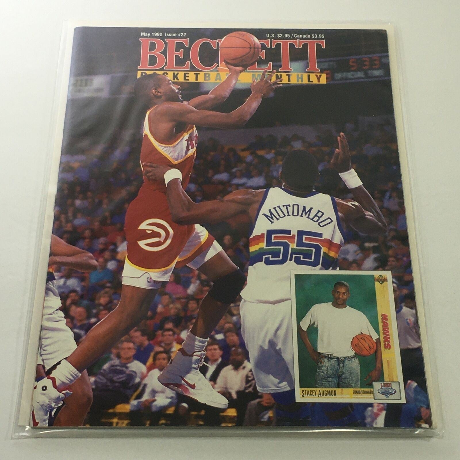 Beckett Basketball Monthly: May 1992 Issue #22 - Hawks Stacey Augmon