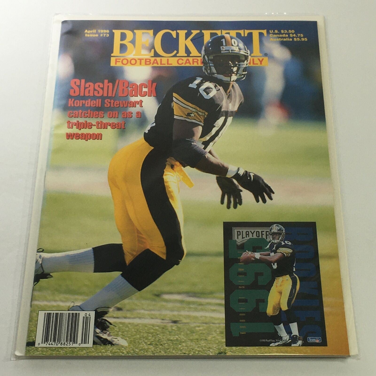 Beckett Football Card Monthly: April 1996 Issue #73 - Kordell Stewart Slash/Back