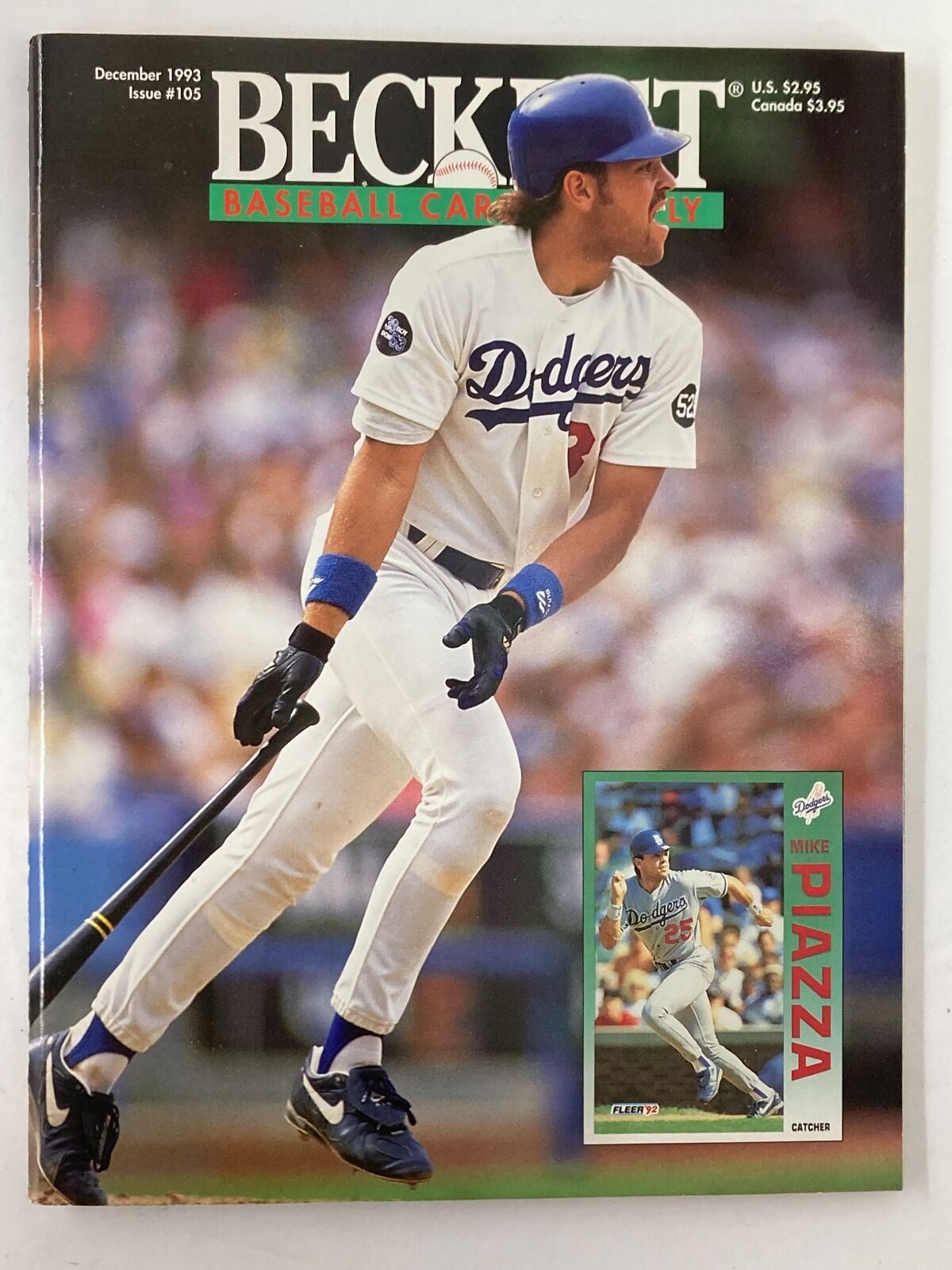 Beckett Baseball Card Monthly December 1993 #105 Mike Piazza No Label