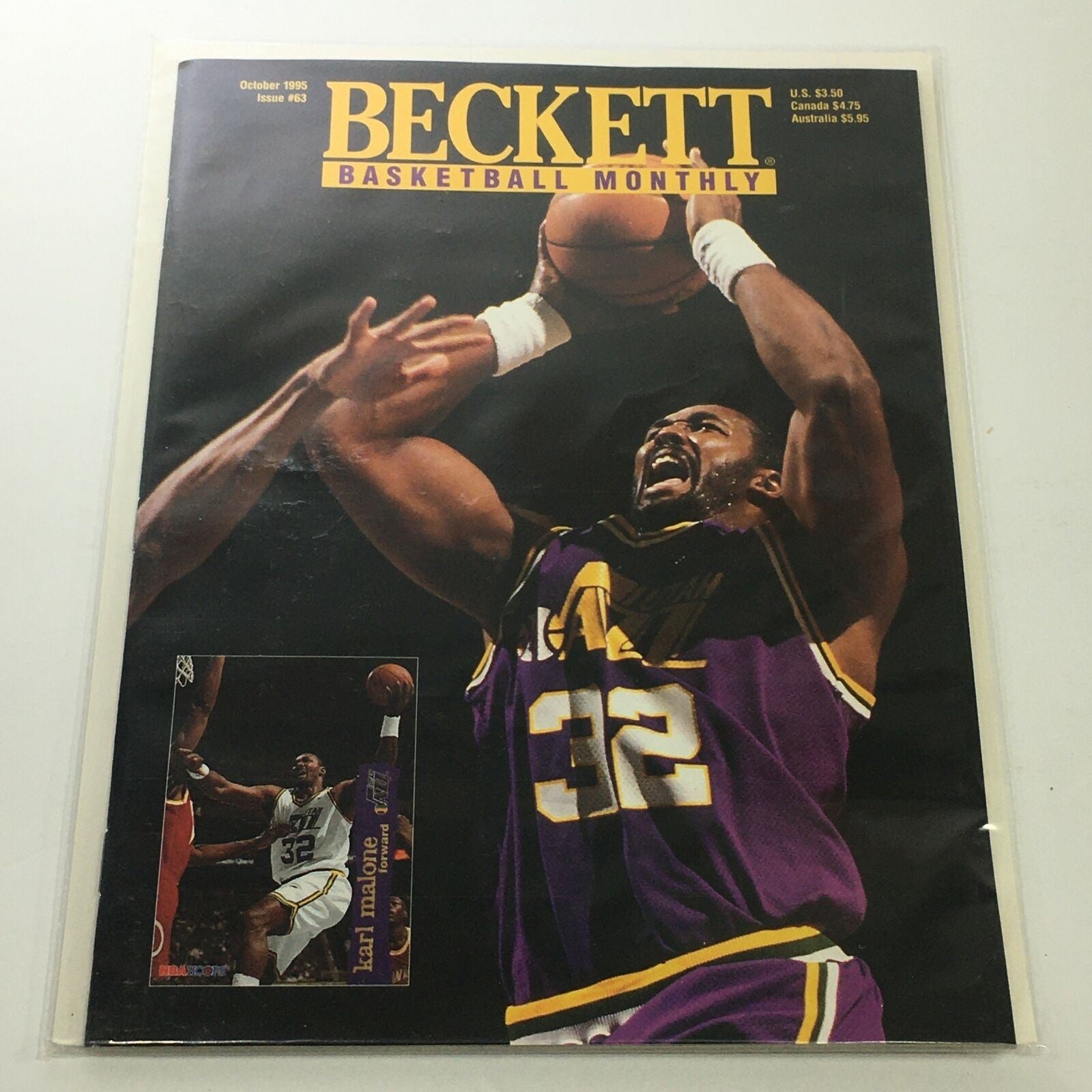 Beckett Basketball Monthly: October 1995 Issue #63 - Karl Malone