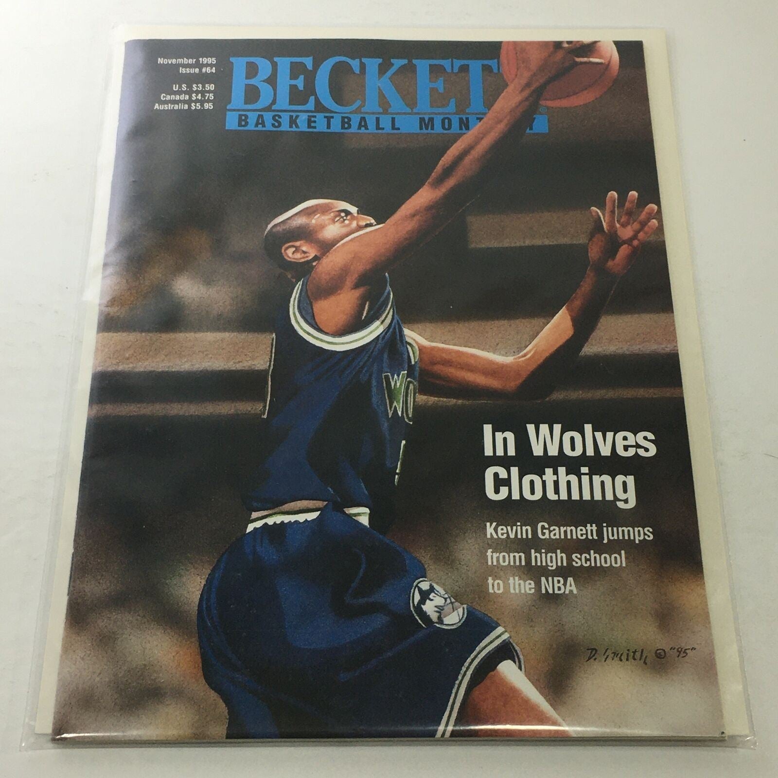 Beckett Basketball Monthly: November 1995 Issue #64 - Wolves' Kevin Garnett