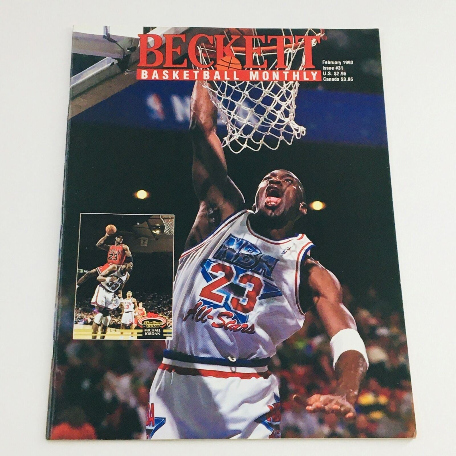 Beckett Basketball Monthly Magazine February 1993 Michael Jordan, No Label VG