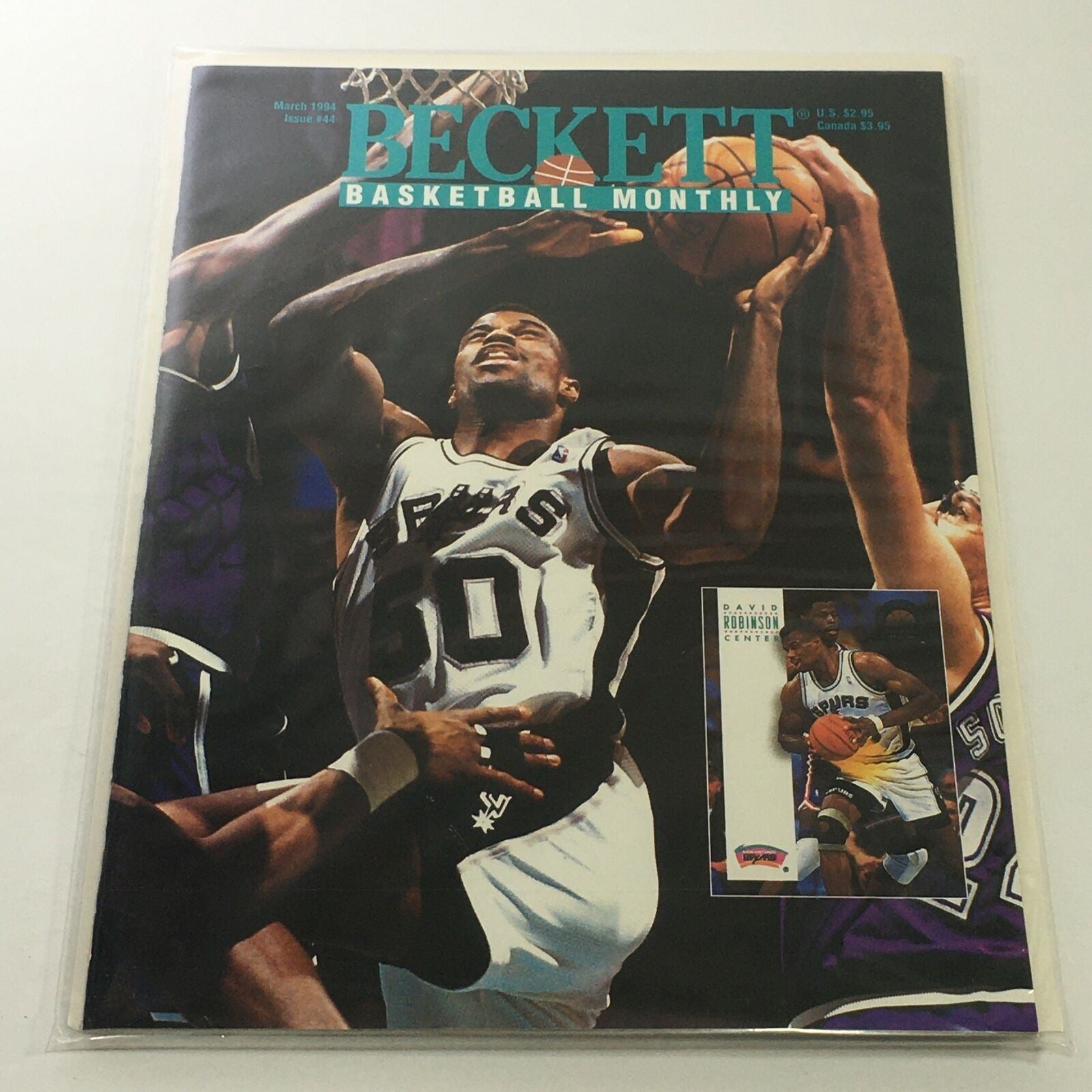 Beckett Basketball Monthly: March 1994 Issue #44 - Spurs David Robinson