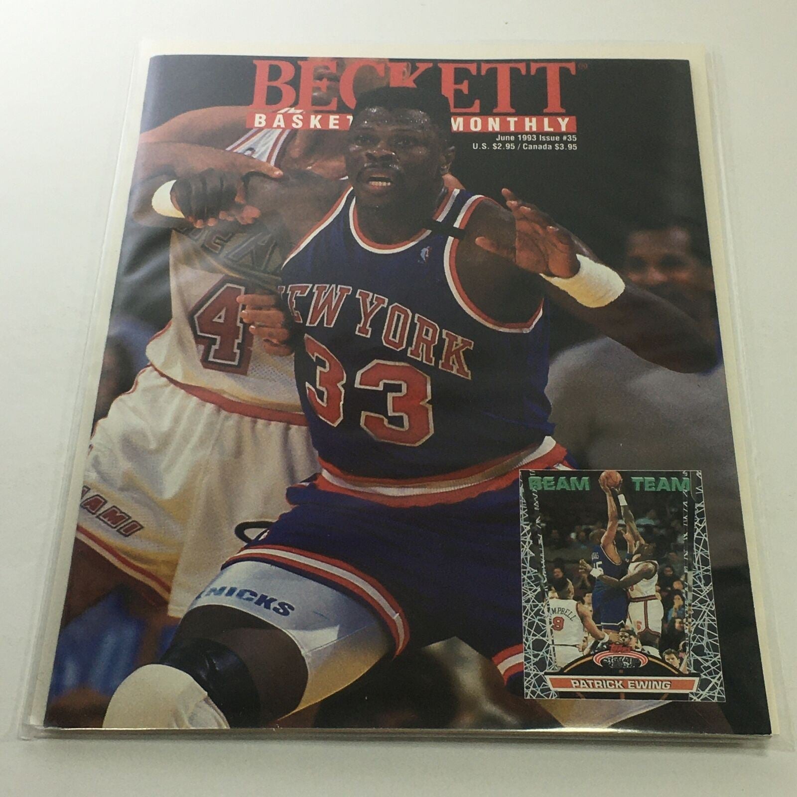 Beckett Basketball Monthly: June 1993 Issue #35 - New York Knicks Patrick Ewing