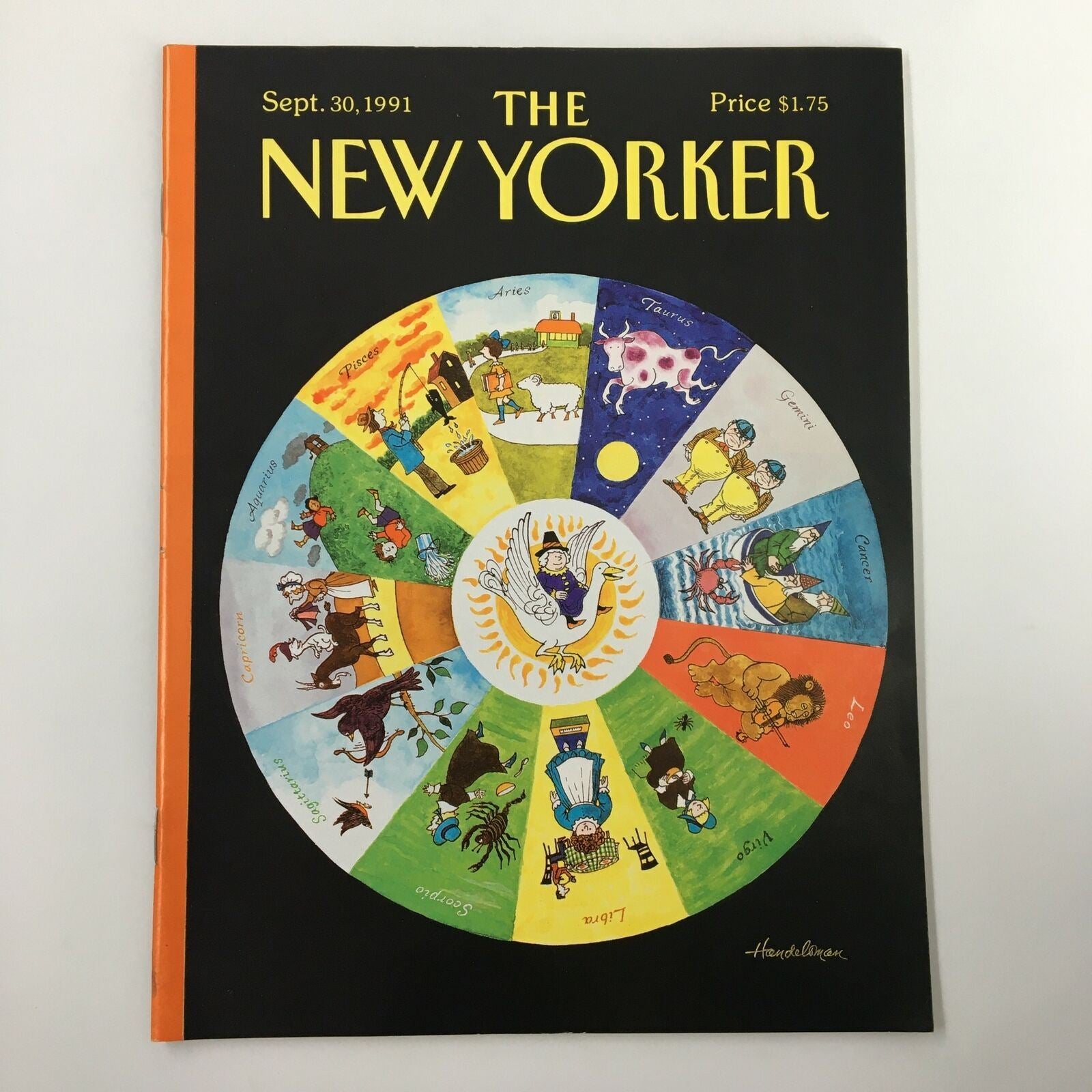 The New Yorker Full Magazine September 30 1991 Zodiac Signs by JB Handelsman VG