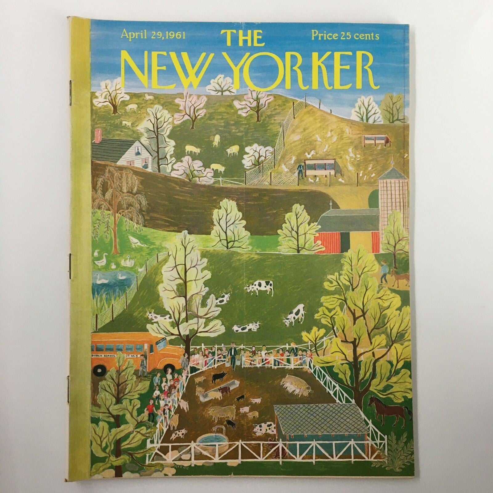 The New Yorker Full Magazine April 29 1961 Barn Animals  by Ilonka Karasz