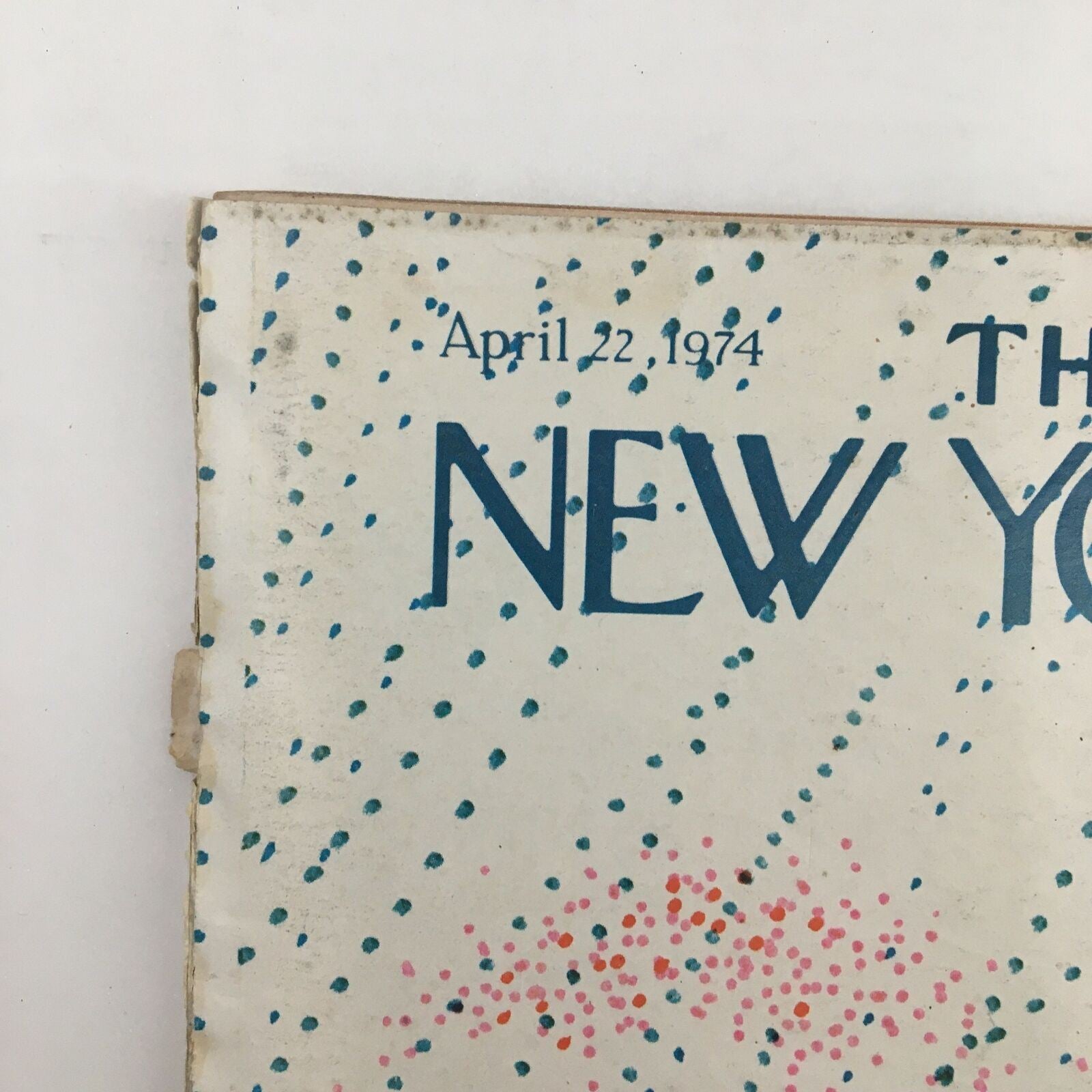 The New Yorker Magazine April 22 1974 Human Raindrops Form by Laura Jean Allen