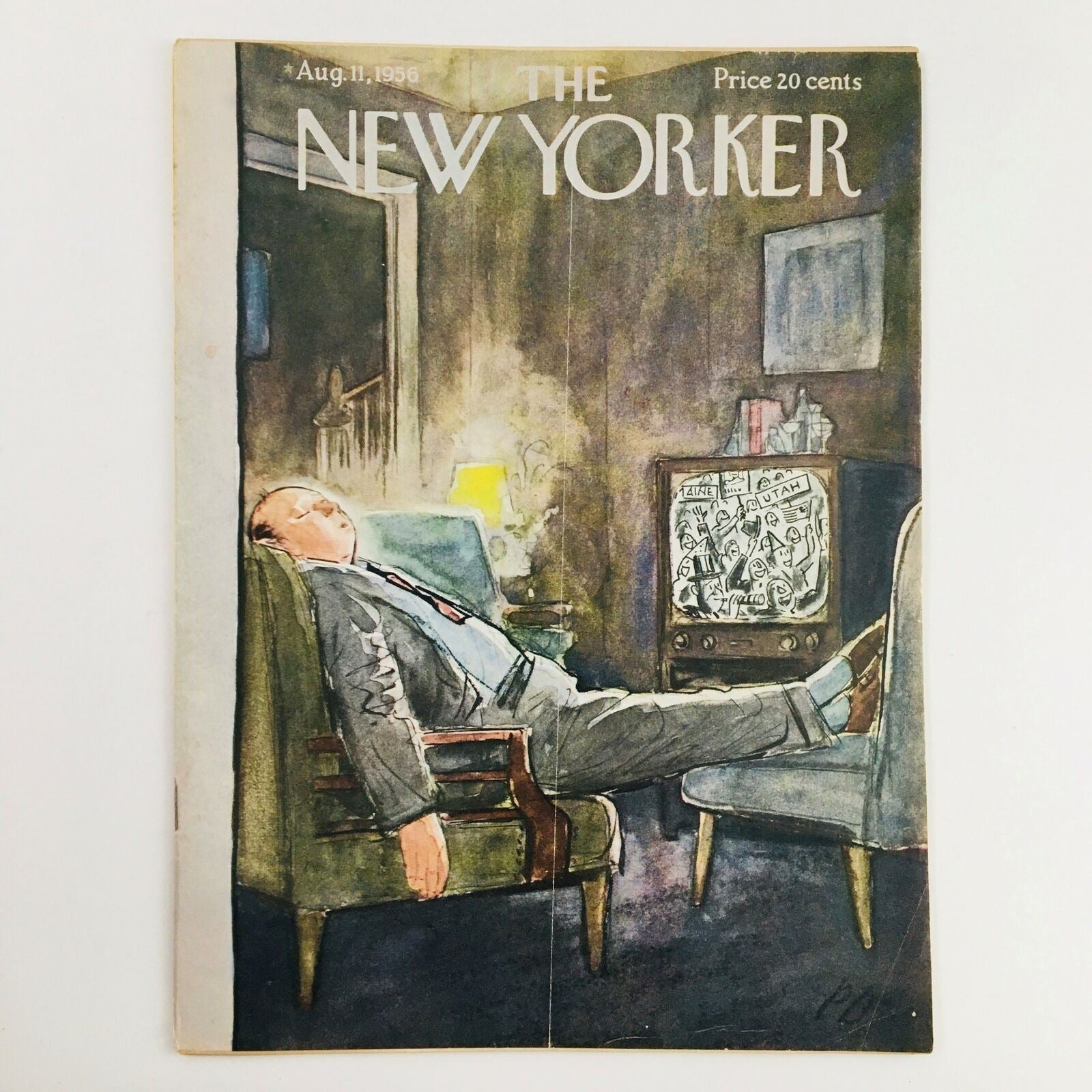 The New Yorker Magazine August 11 1956 Theme Cover by Perry Barlow No Label