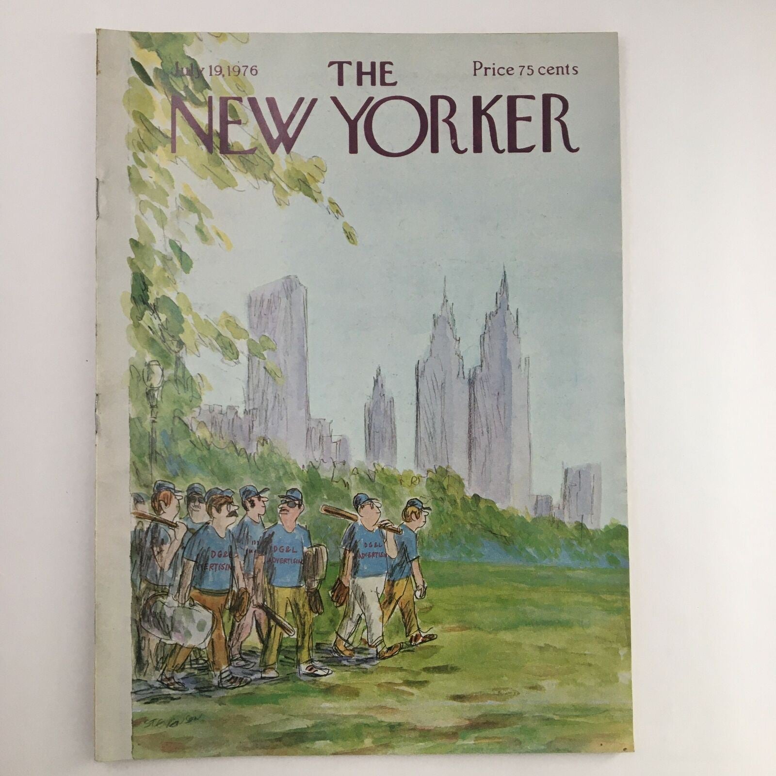 The New Yorker Magazine July 19 1976 Baseball Practice by James Stevenson