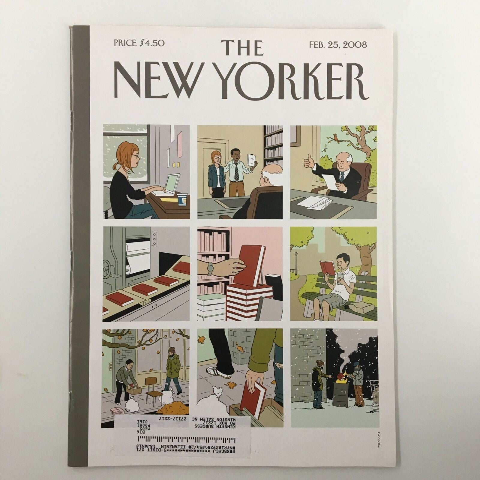 The New Yorker Full Magazine February 25 2008 Shelf Life by Adrian Tomine VG