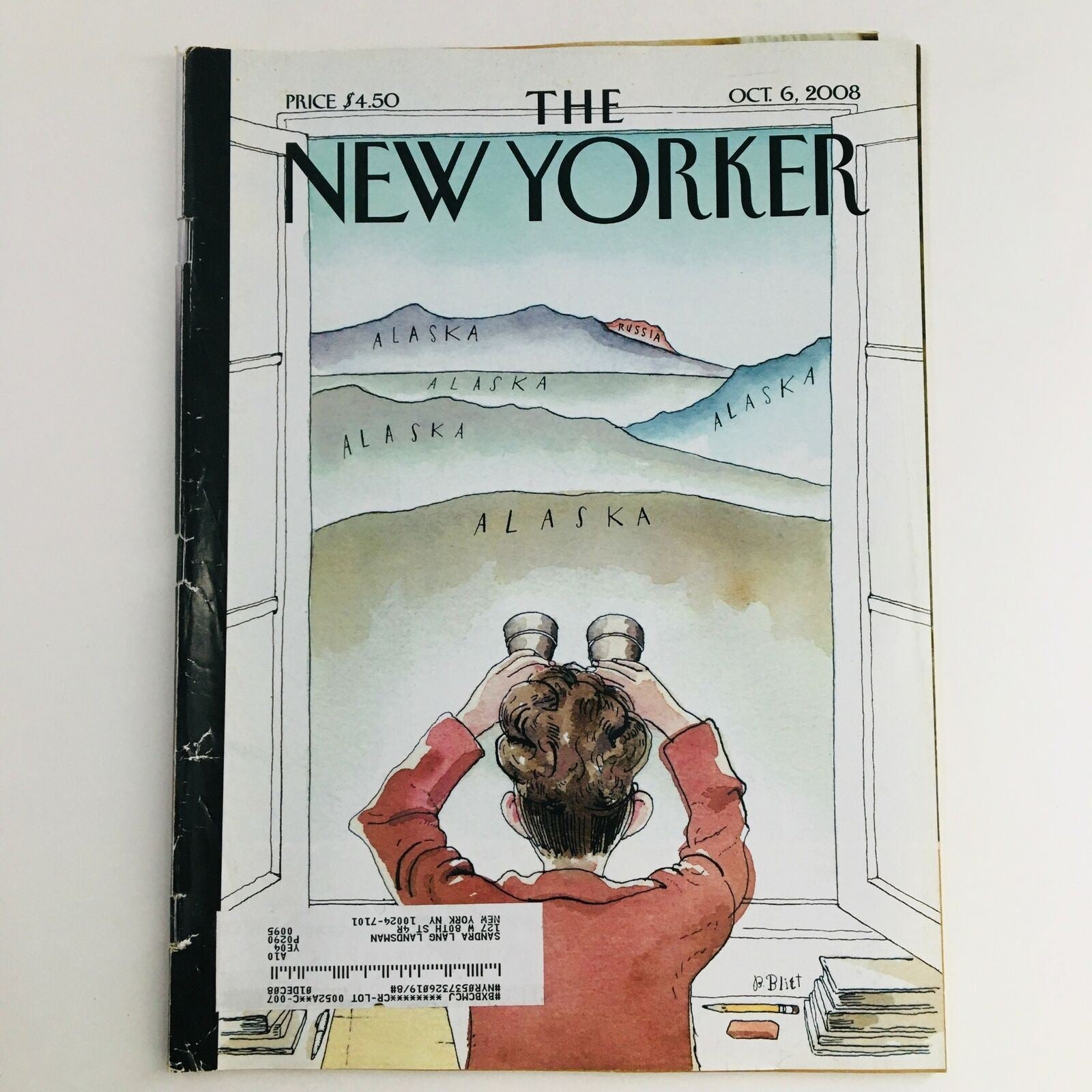 The New Yorker October 6 2008 Full Magazine Theme Cover by Barry Blitt