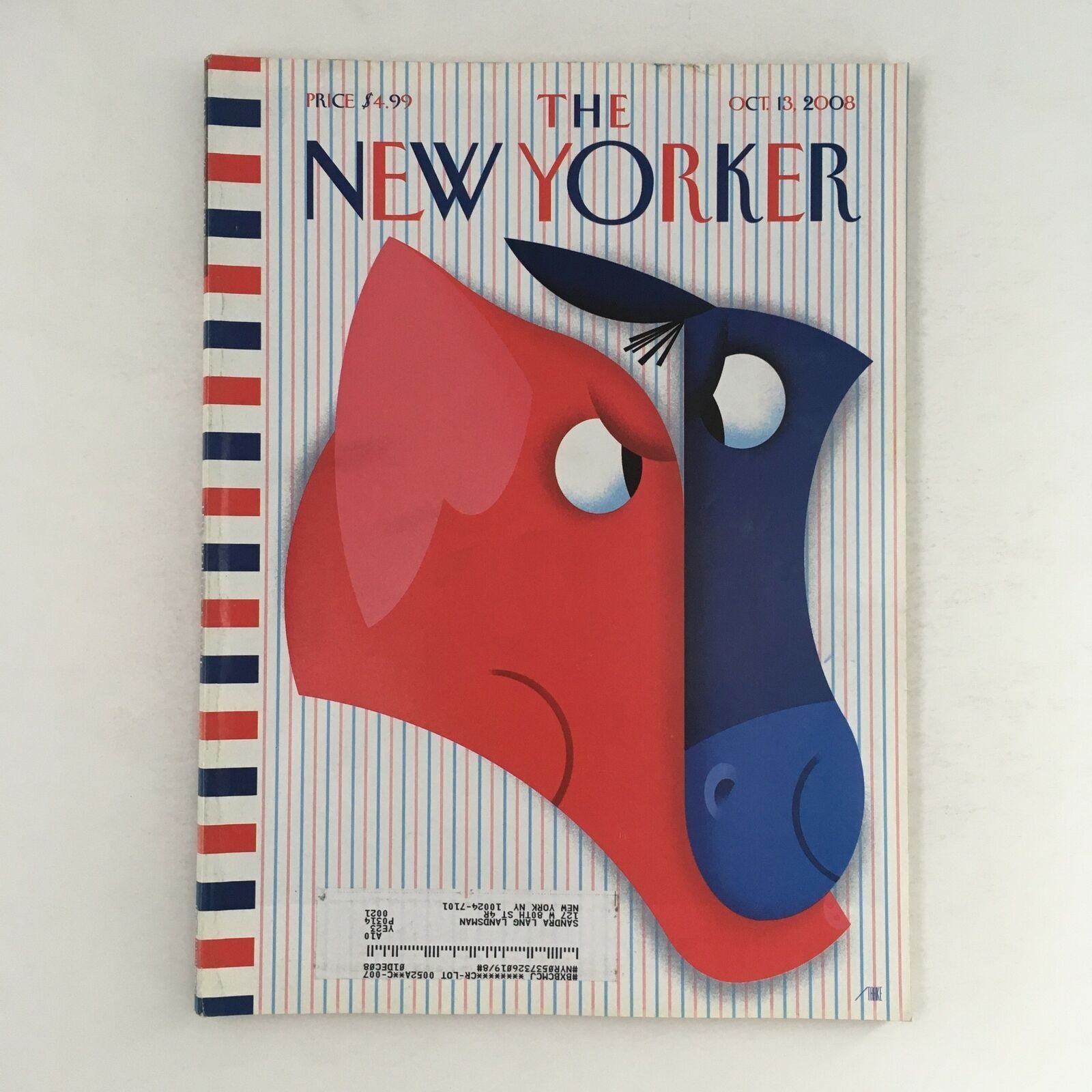 The New Yorker Full Magazine December 13 2008 Red vs Blue Bob Staake VG