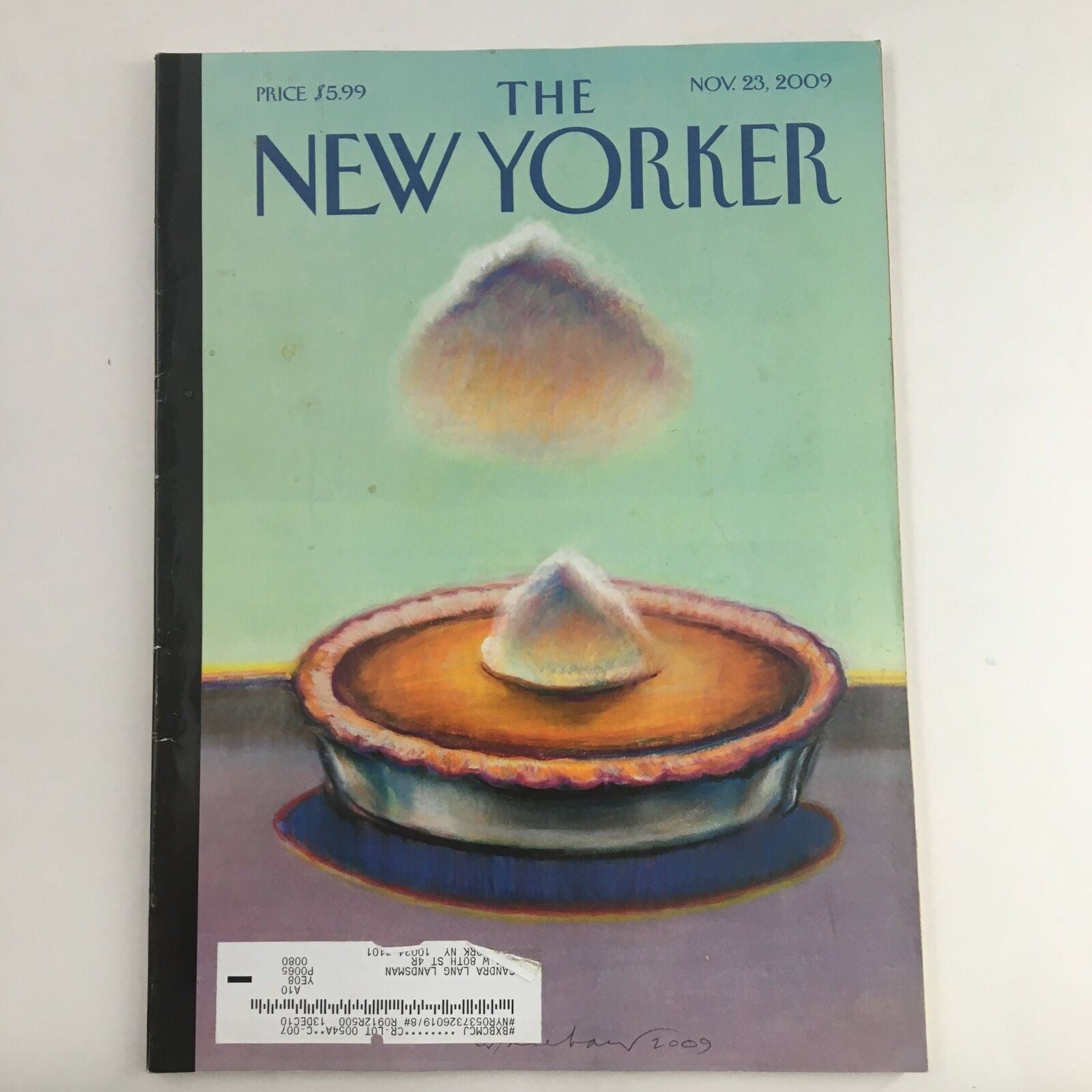 The New Yorker November 23 2009 Full Magazine Theme Cover by Sam Shepard