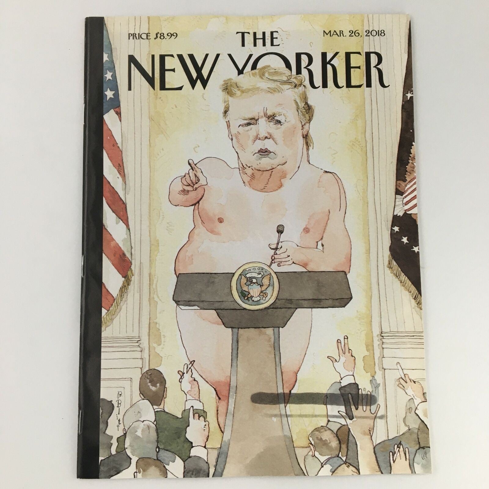 The New Yorker Magazine March 26 2018 Donald Trump Exposed Cover by Barry Blitt