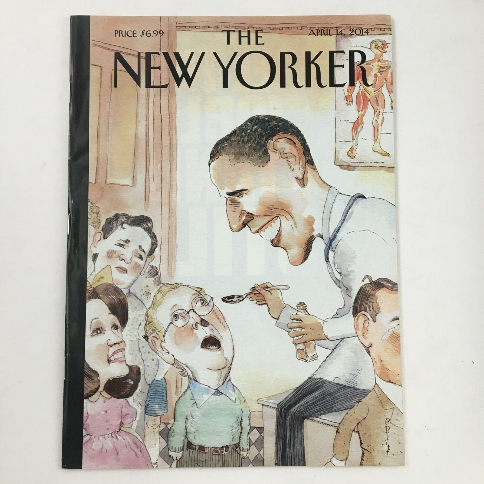 The New Yorker Magazine April 14 2014 Barack Obama Theme Cover by Barry Blitt VG