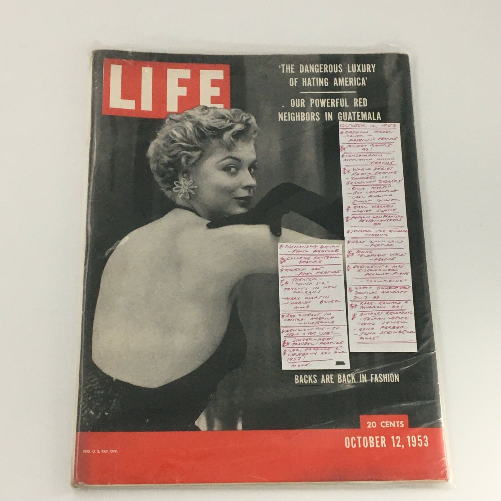 VTG Life Magazine October 12 1953 Fashion Model Cover & Feature, Newsstand