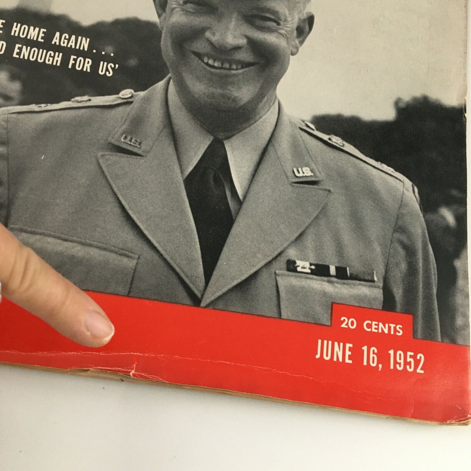 VTG Life Magazine June 16 1952 Dwight D. Eisenhower Photo Cover, Newsstand