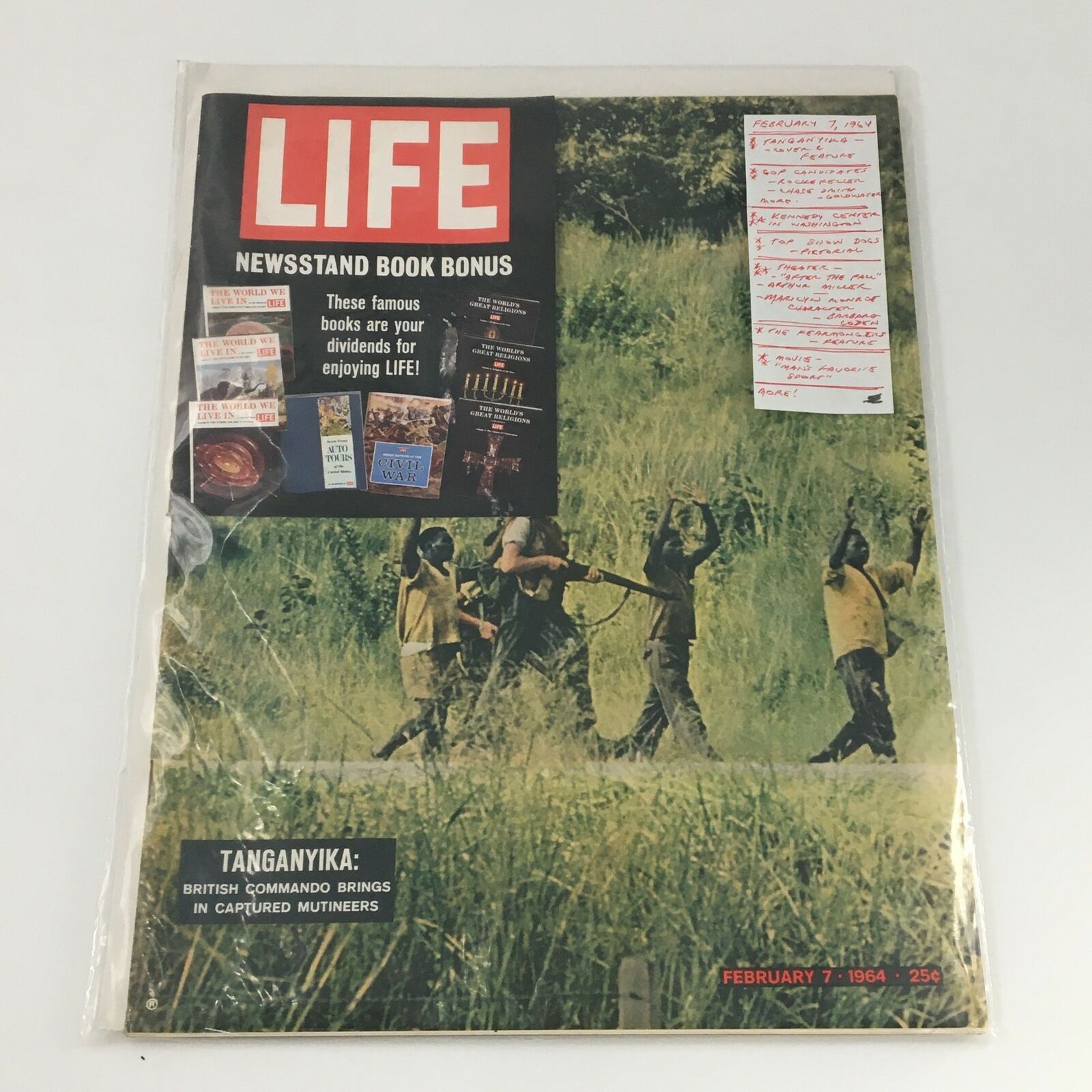 VTG Life Magazine February 7 1964 Sovereign State Tanganyika Cover, Newsstand