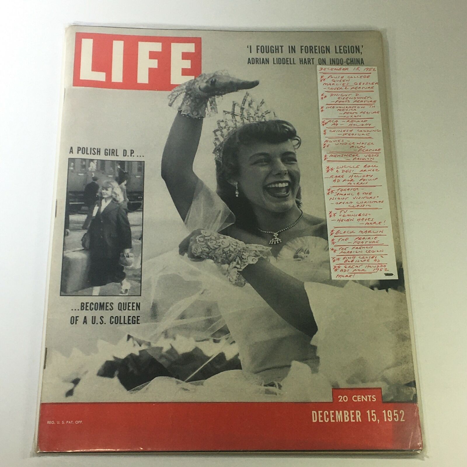 VTG Life Magazine December 15 1952 Marlies Gessler Cover and Feature Newsstand