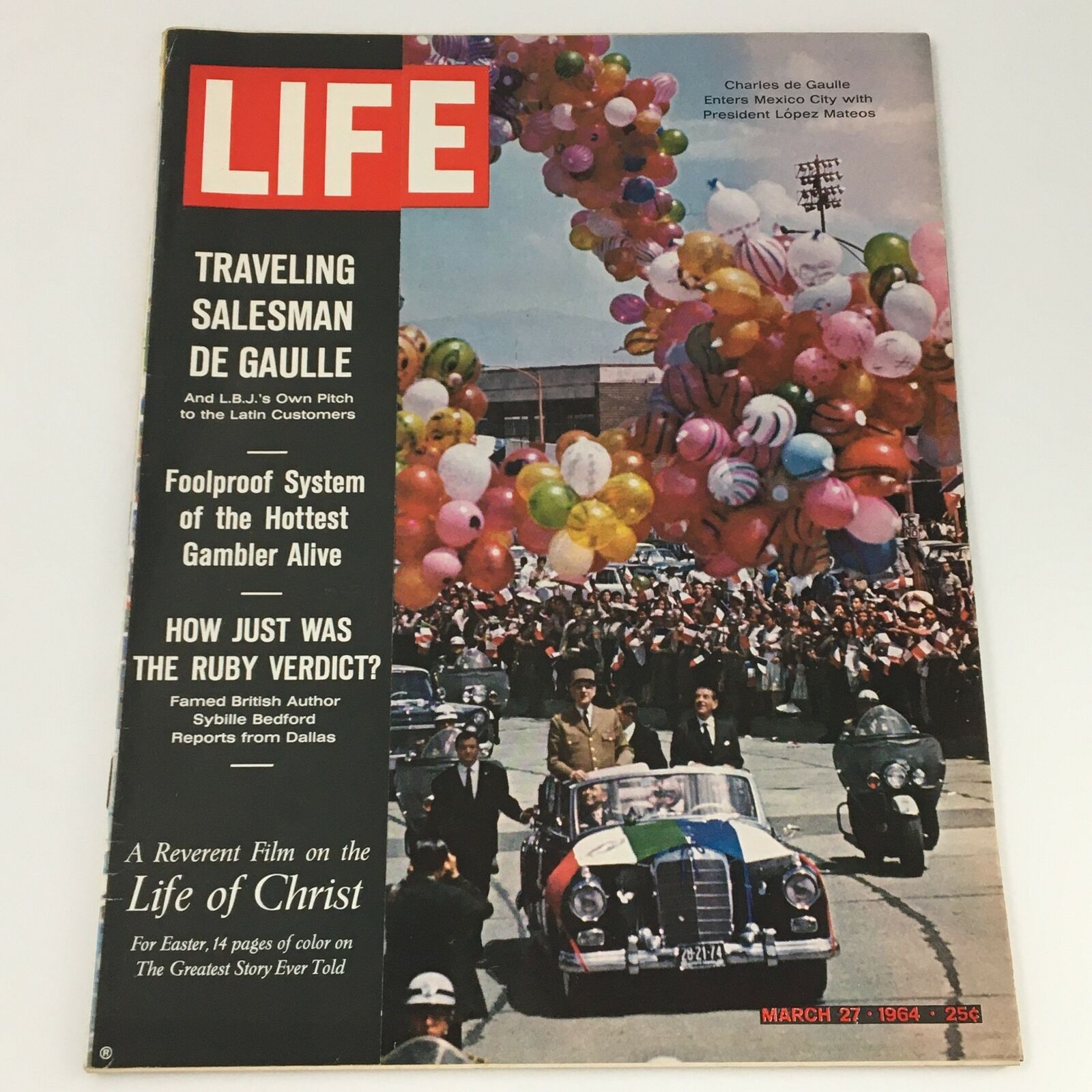 VTG Life Magazine March 27 1964 Charles de Gaulle of France Cover, Newsstand