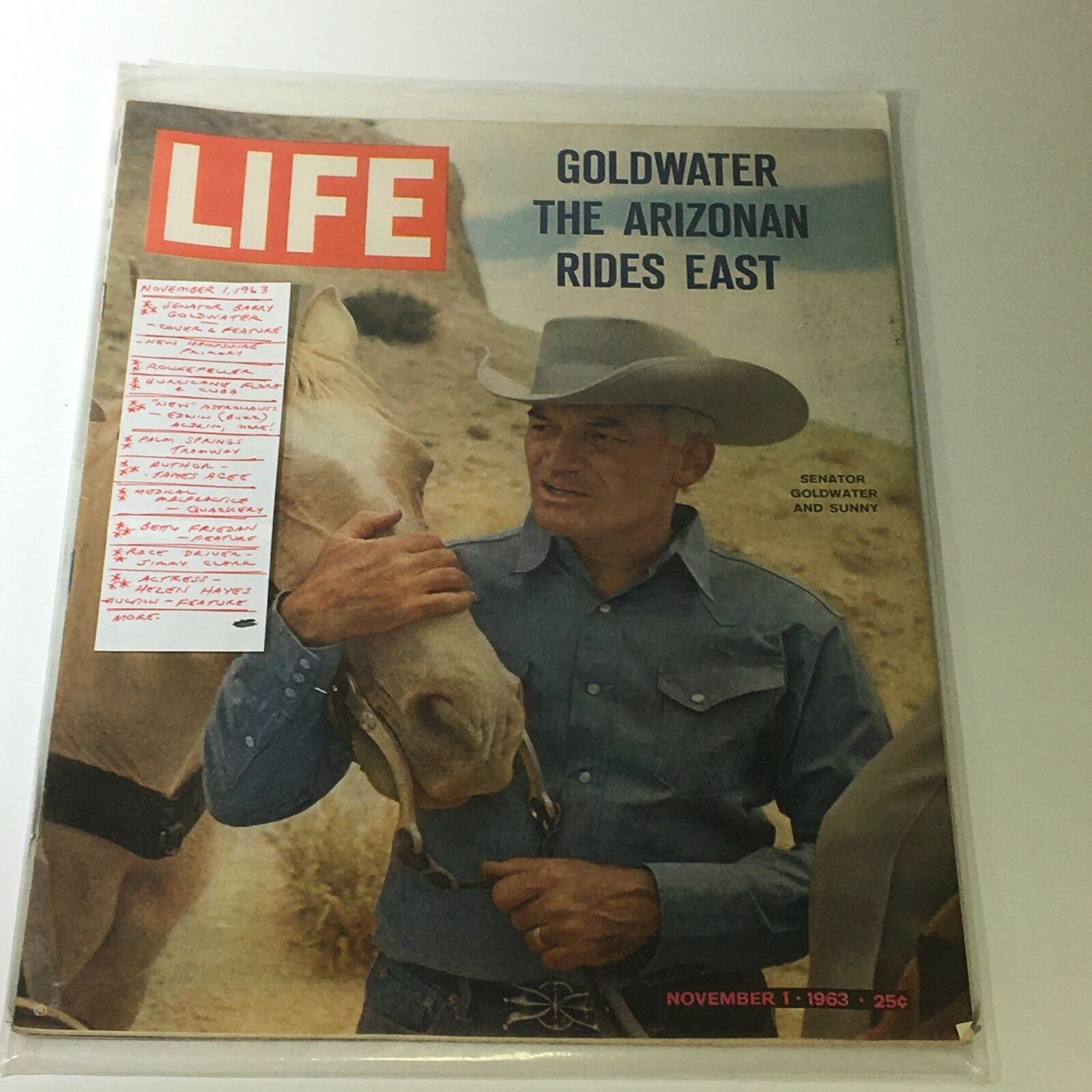 VTG Life Magazine November 1 1963 Sen. Barry Goldwater Cover Feature, Newsstand