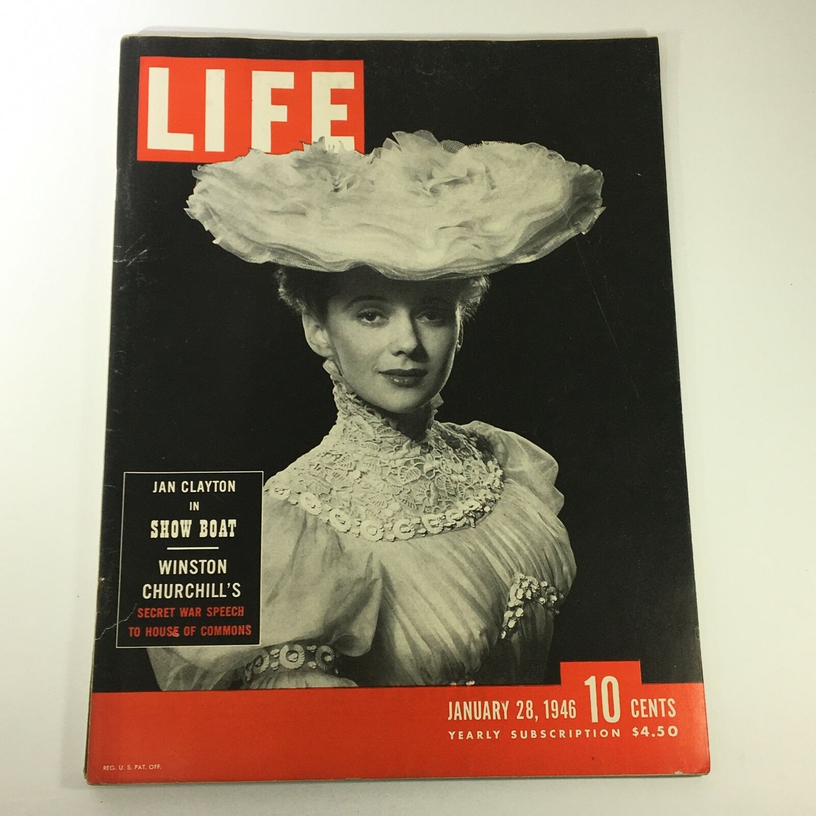 VTG Life Magazine January 28 1946 Actress Jan Clayton Showboat Cover, Newsstand