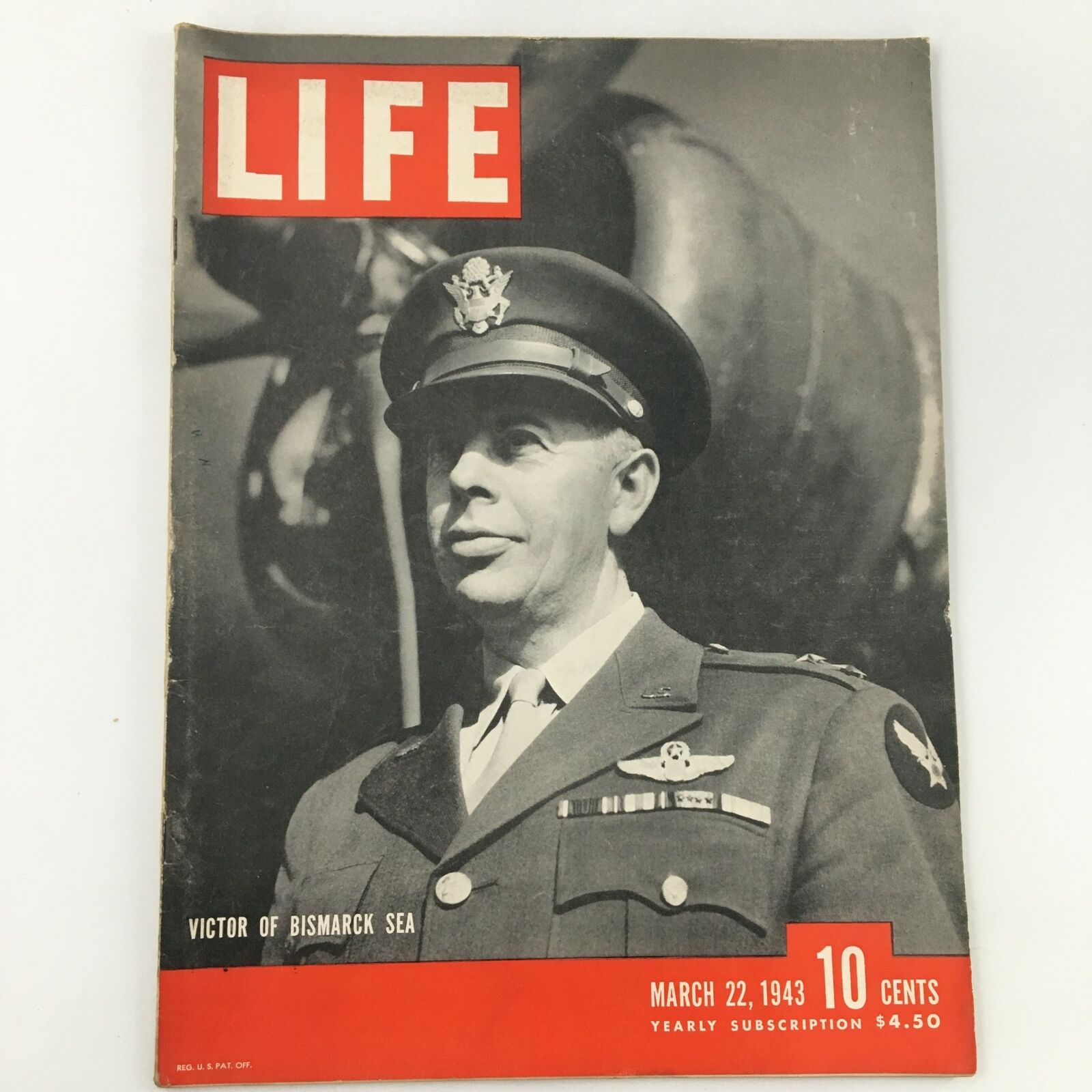 VTG Life Magazine March 22 1943 Victor of Bismarck Sea Billy Mitchell, Newsstand