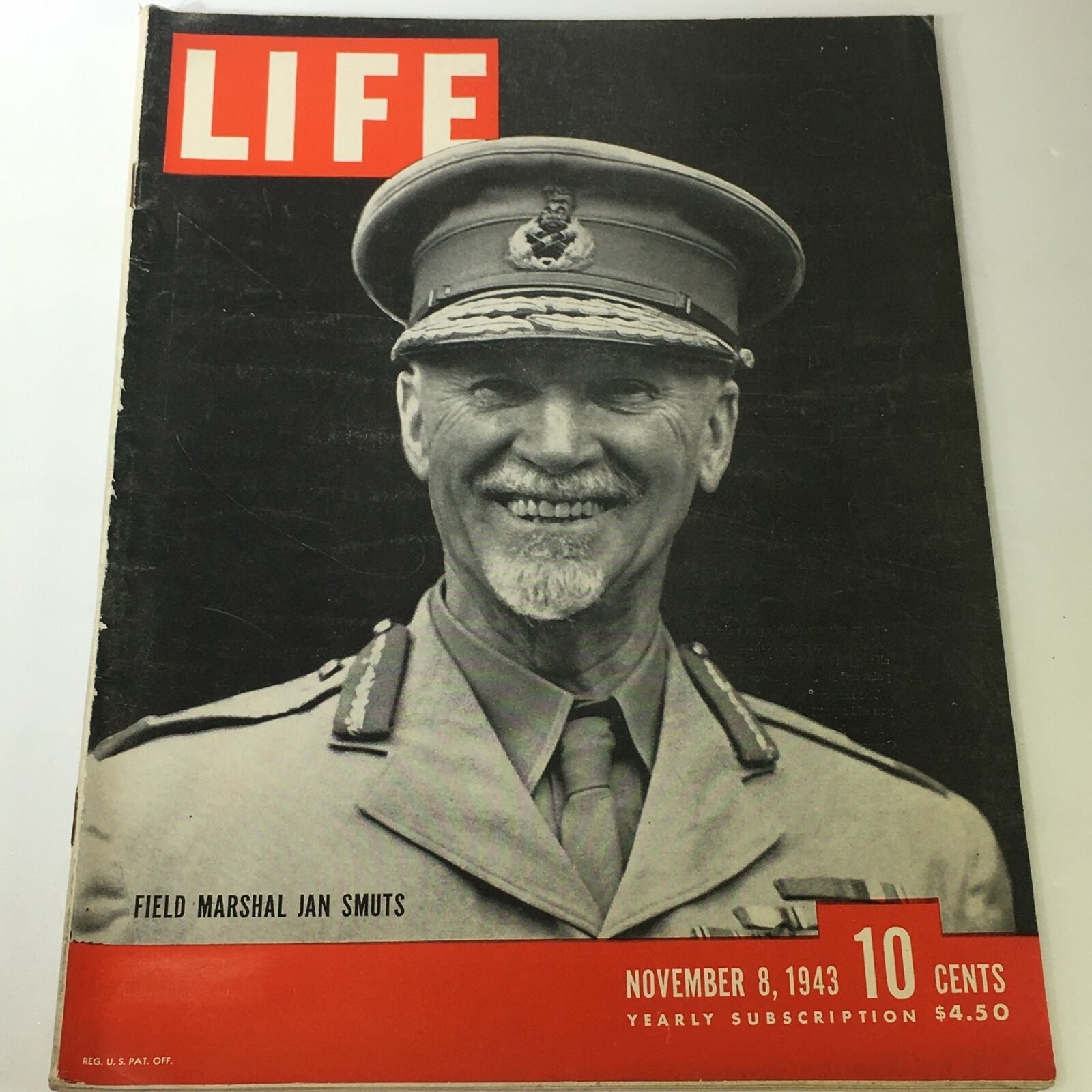 VTG Life Magazine November 8 1943 - Field Marshal Jan Smuts / Newsstand