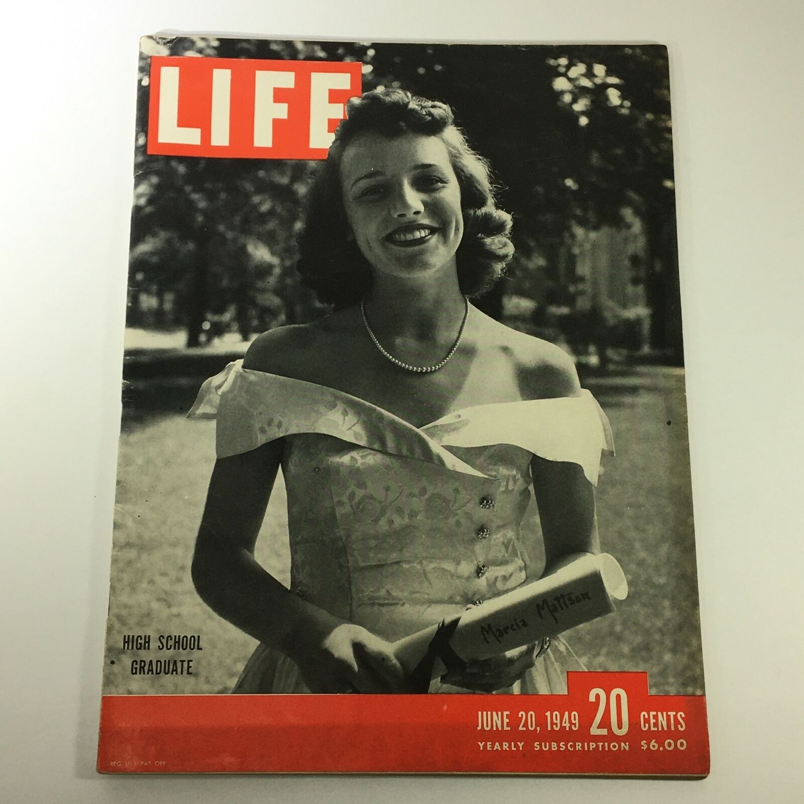 VTG Life Magazine June 20 1949 High School Graduate Marcia Mattson, Newsstand