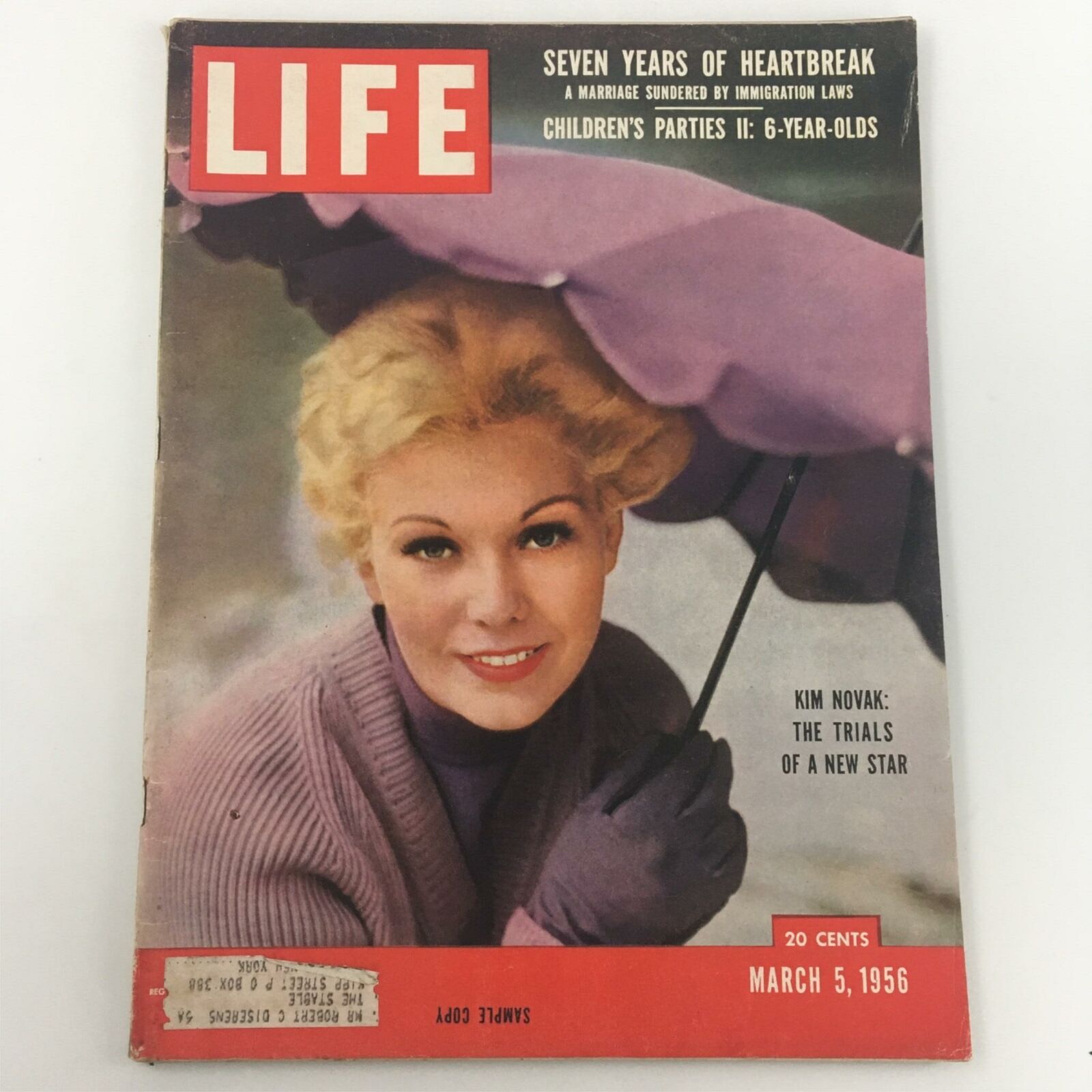 VTG Life Magazine March 5, 1956 Kim Novak, Sample Copy