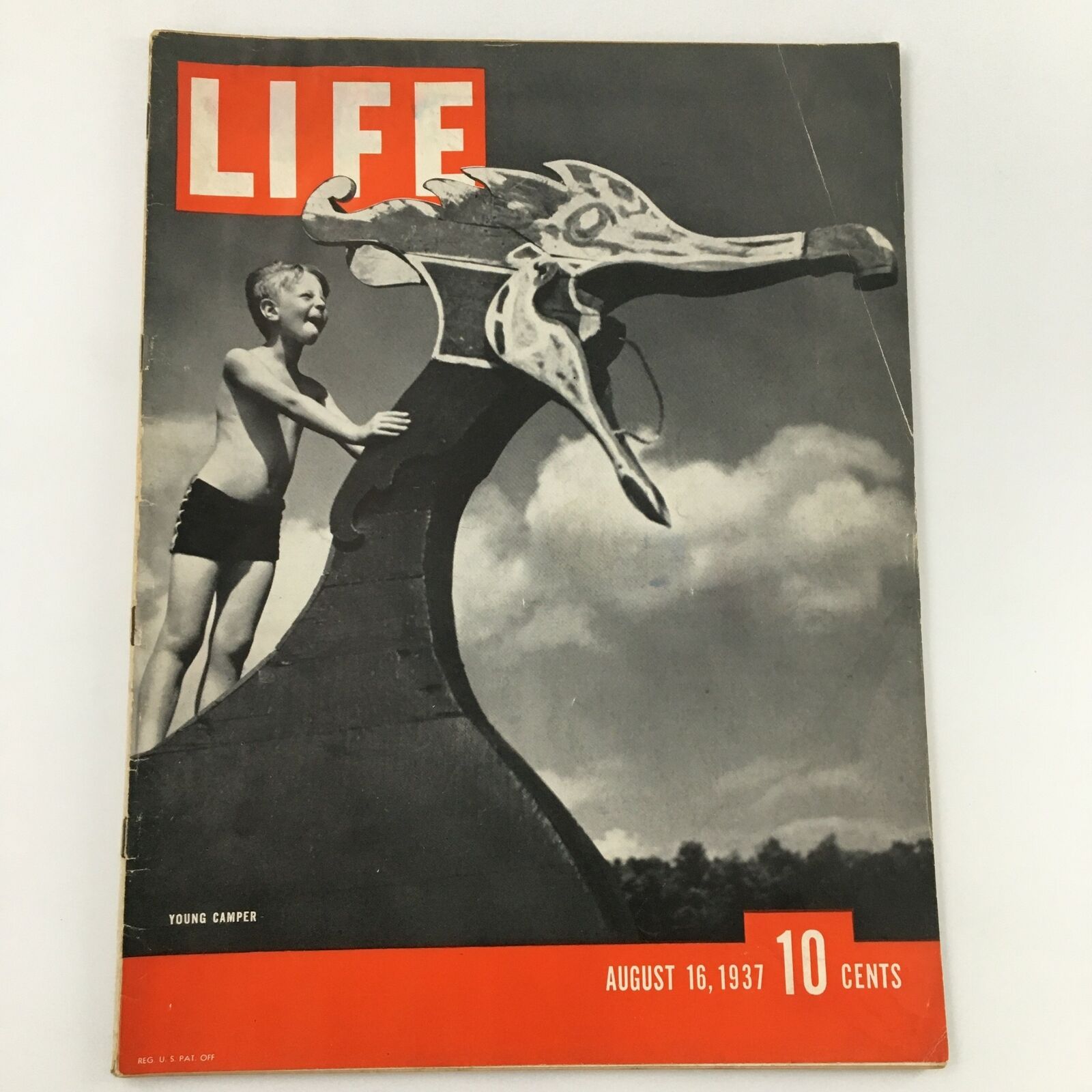 VTG Life Magazine August 16 1937 Photo of a Young Camper Newsstand