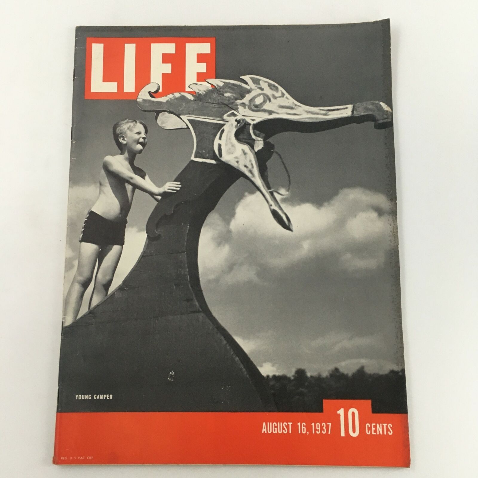 VTG Life Magazine August 16 1937 A Young Camper in a Boys Summer Camp, Newsstand