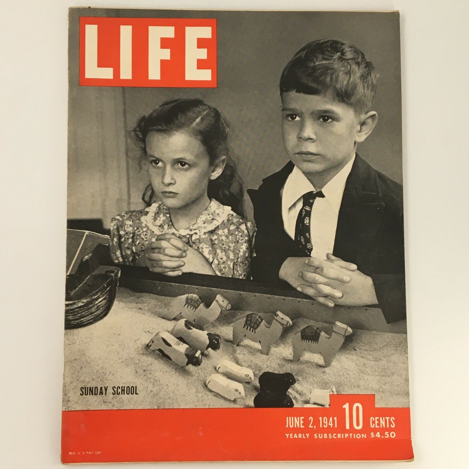 VTG Life Magazine June 2 1941 Children on Sunday School Photo Cover, Newsstand