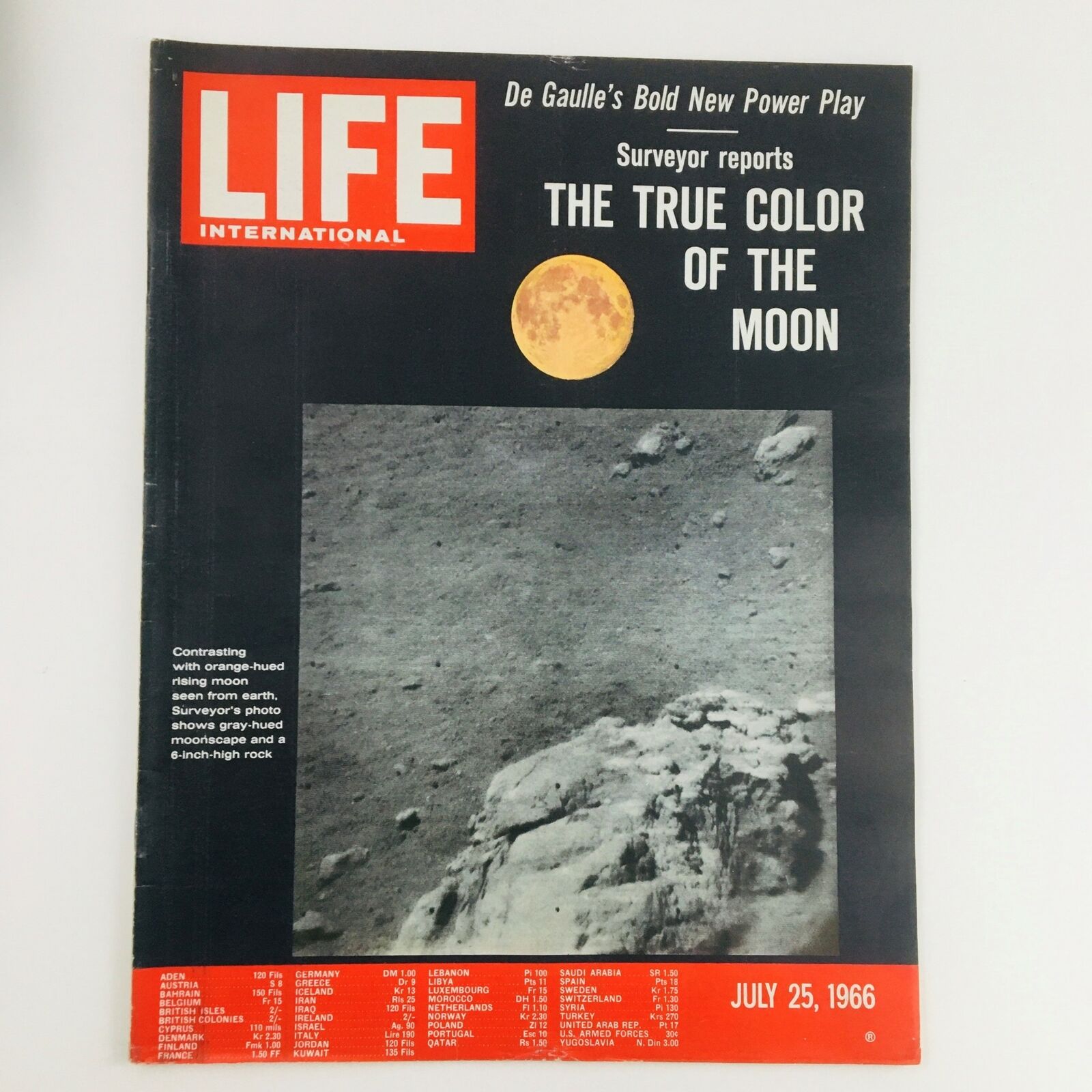 Life International Magazine July 25 1966 The True Color of the Moon No Label