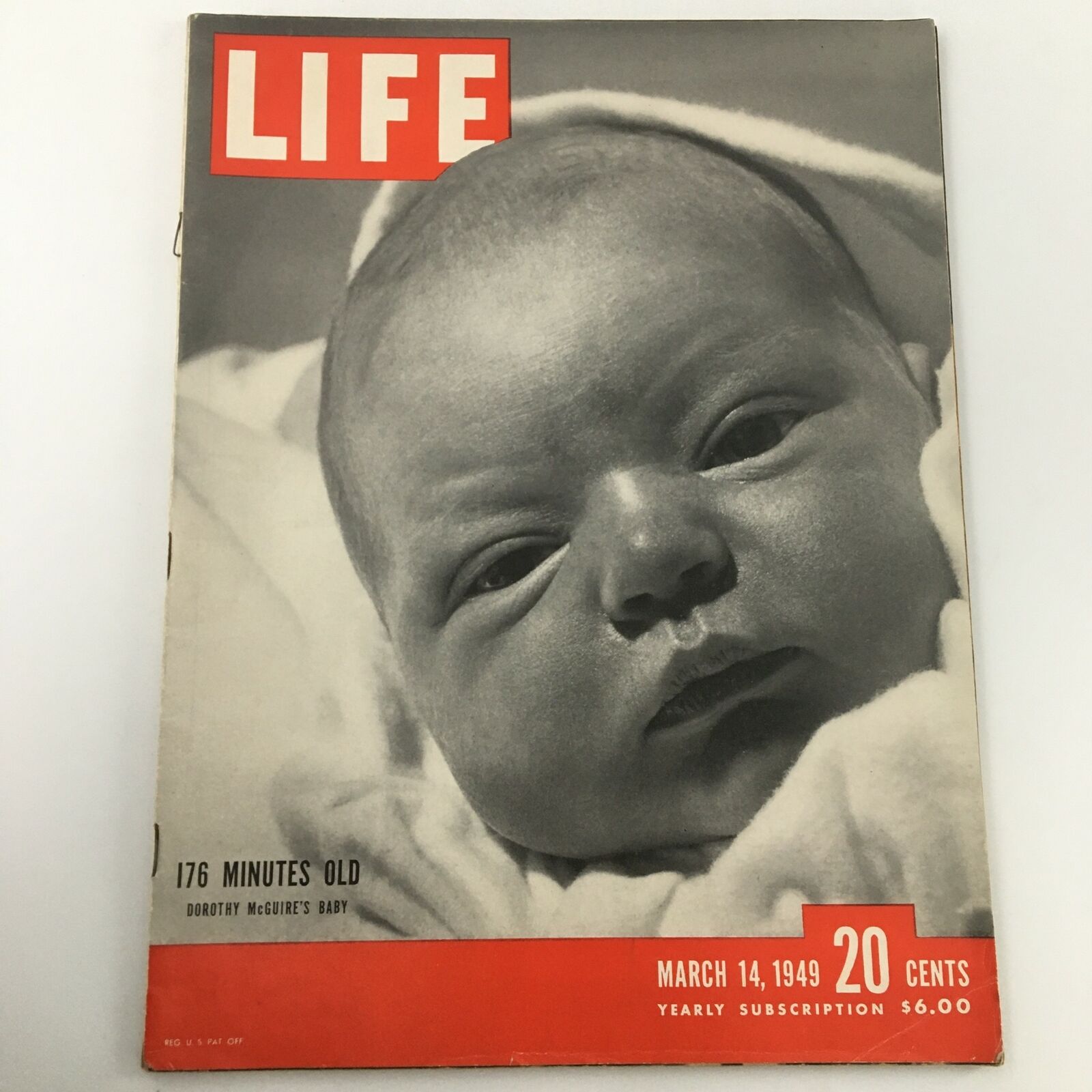 VTG Life Magazine March 14 1949 176 Mins. Old Dorothy McGuire Baby Newsstand