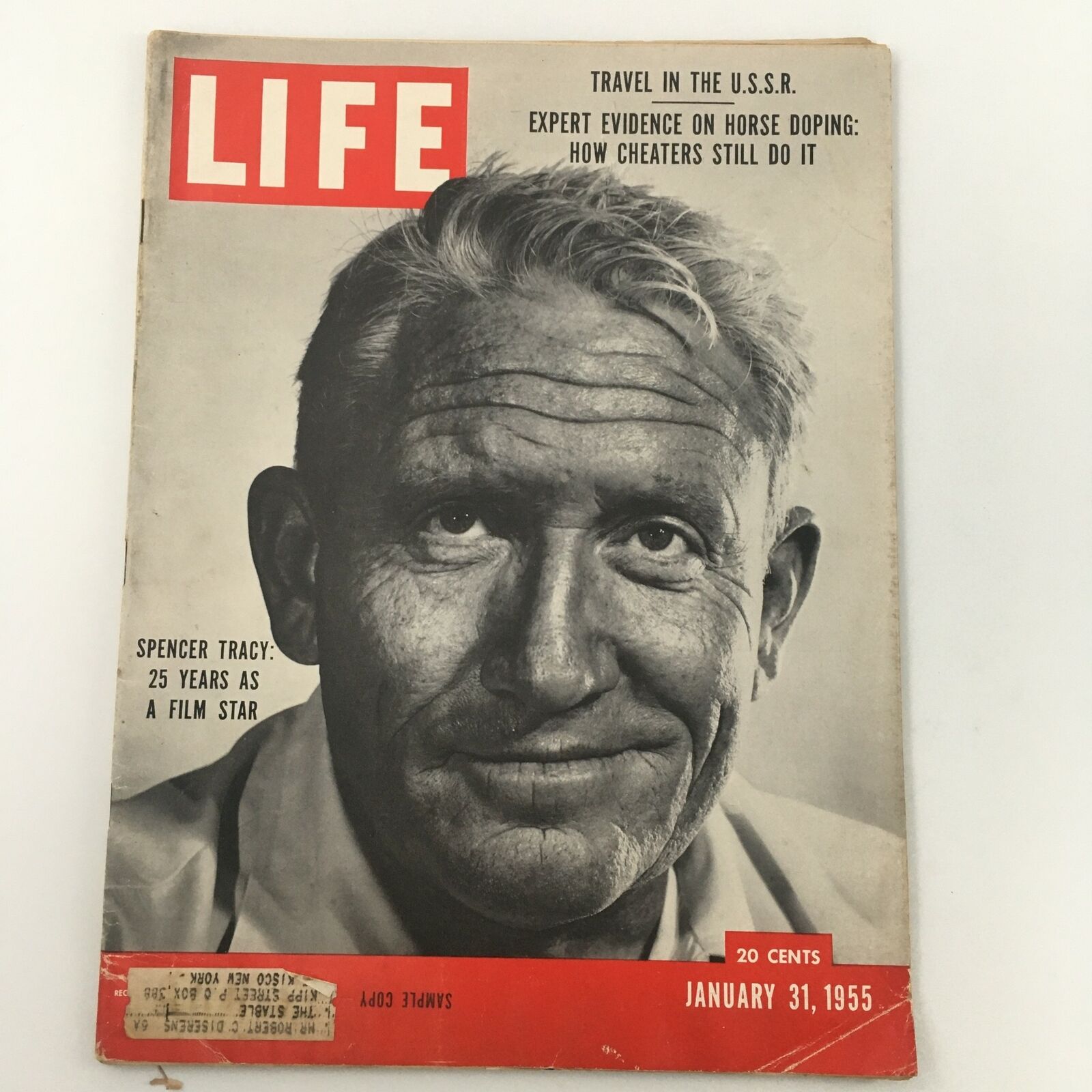 VTG Life Magazine January 31 1955 Spencer Tray. 25 Years as a Film Star