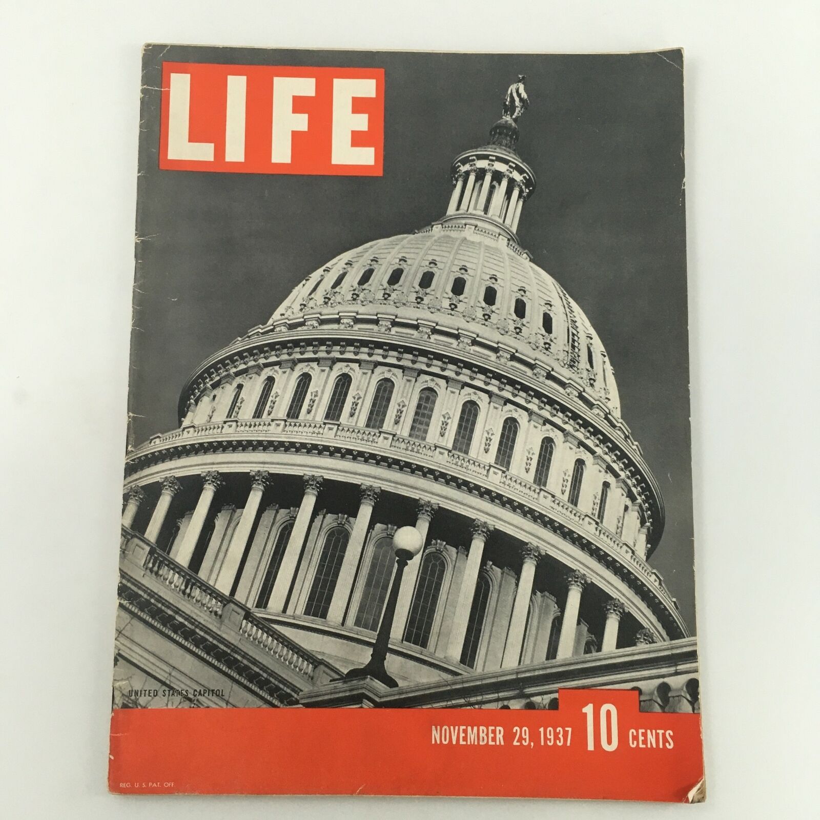 VTG Life Magazine November 29 1937 Photo of the United States Capitol, Newsstand